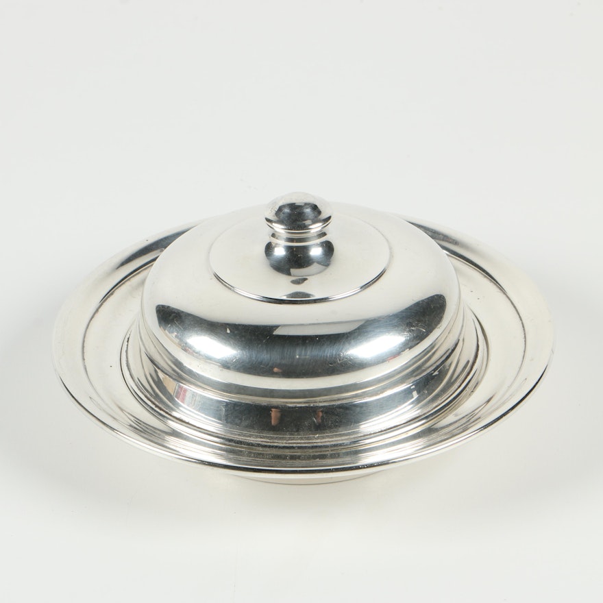 Manchester Silver Co. Sterling Round Covered Butter Dish, 1914–1985