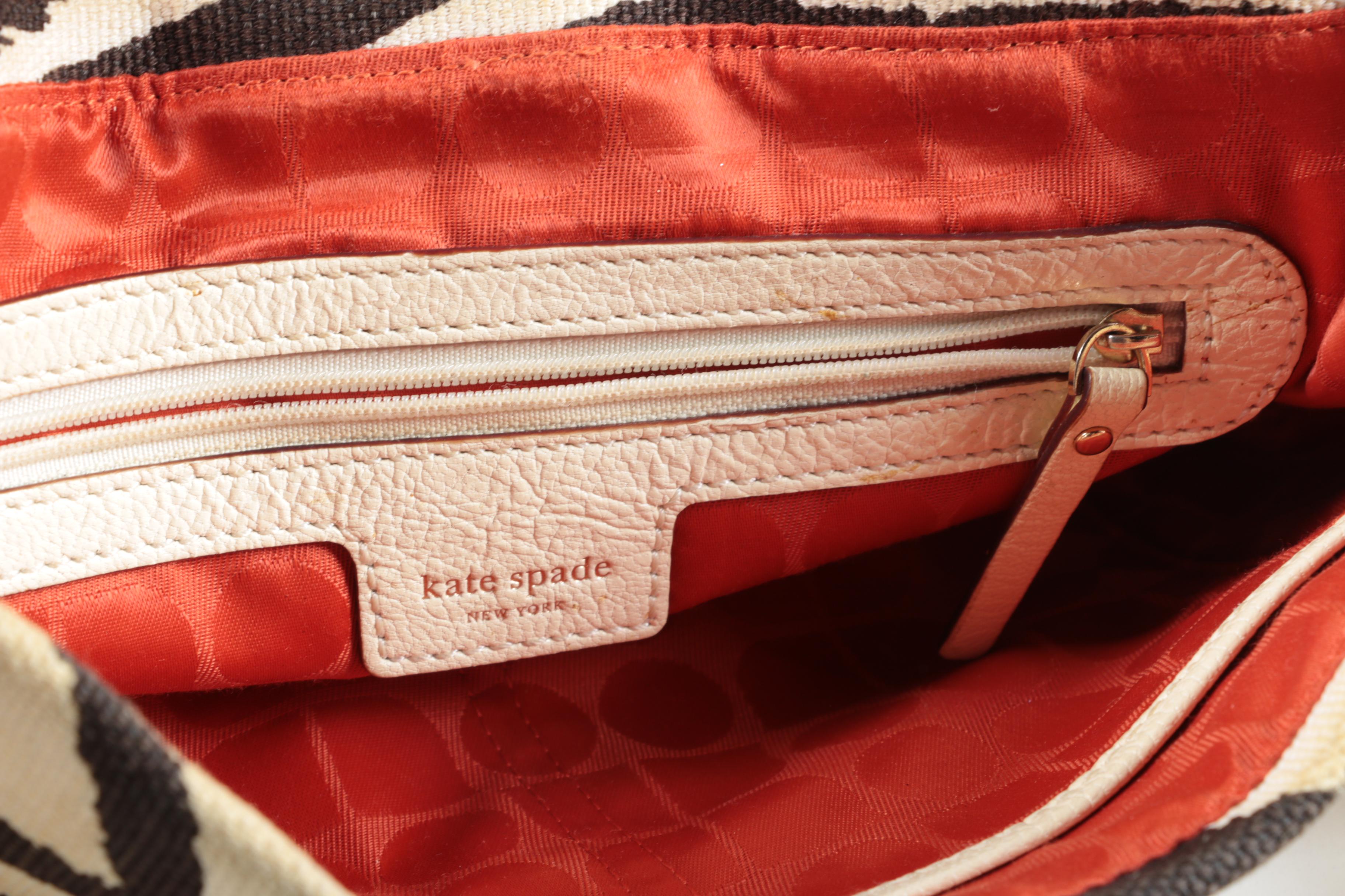 Kate Spade New York Alexa Delano Zebra Print Canvas and Leather Handbag