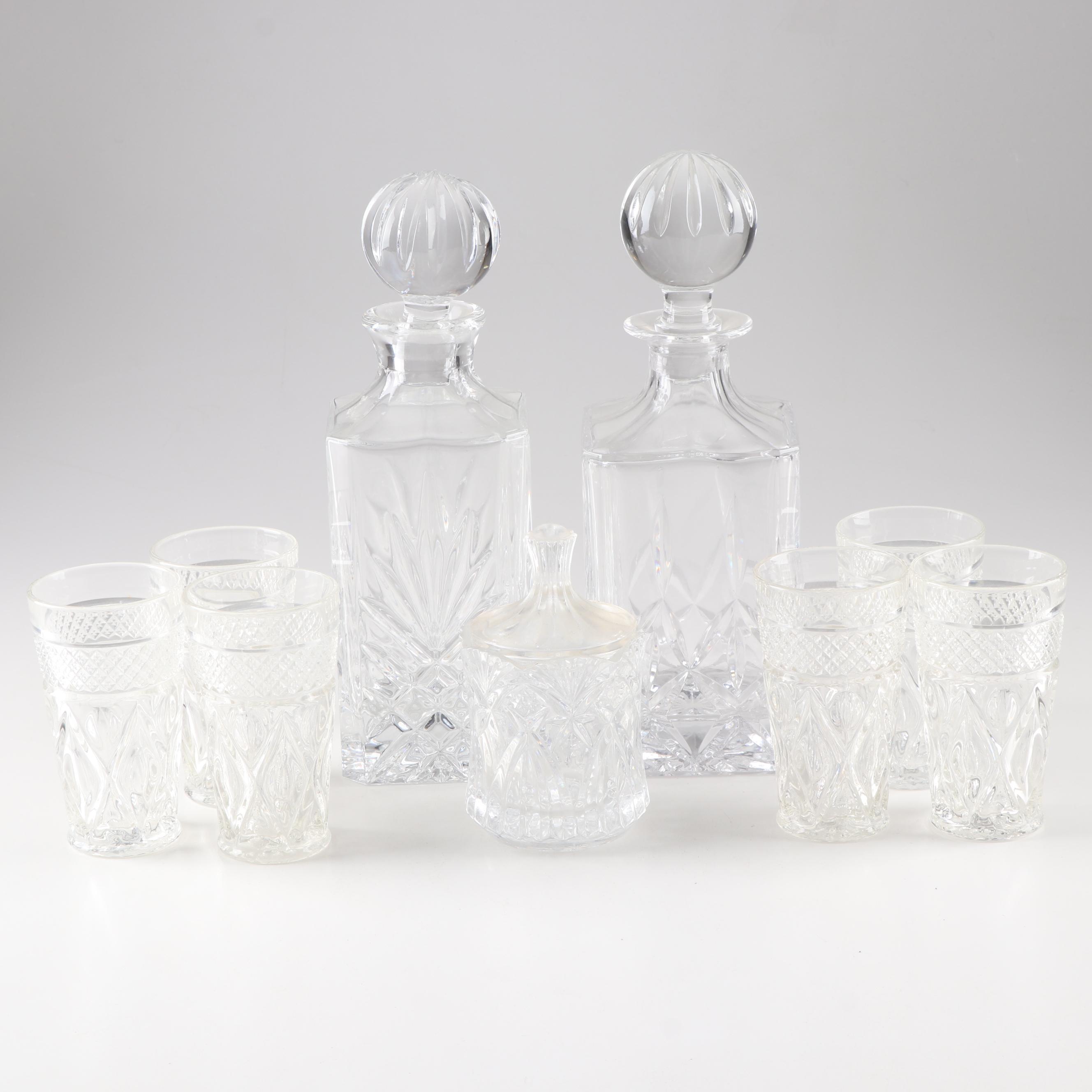 Crystal and Glass Barware Featuring Block "Olympic" Decanter