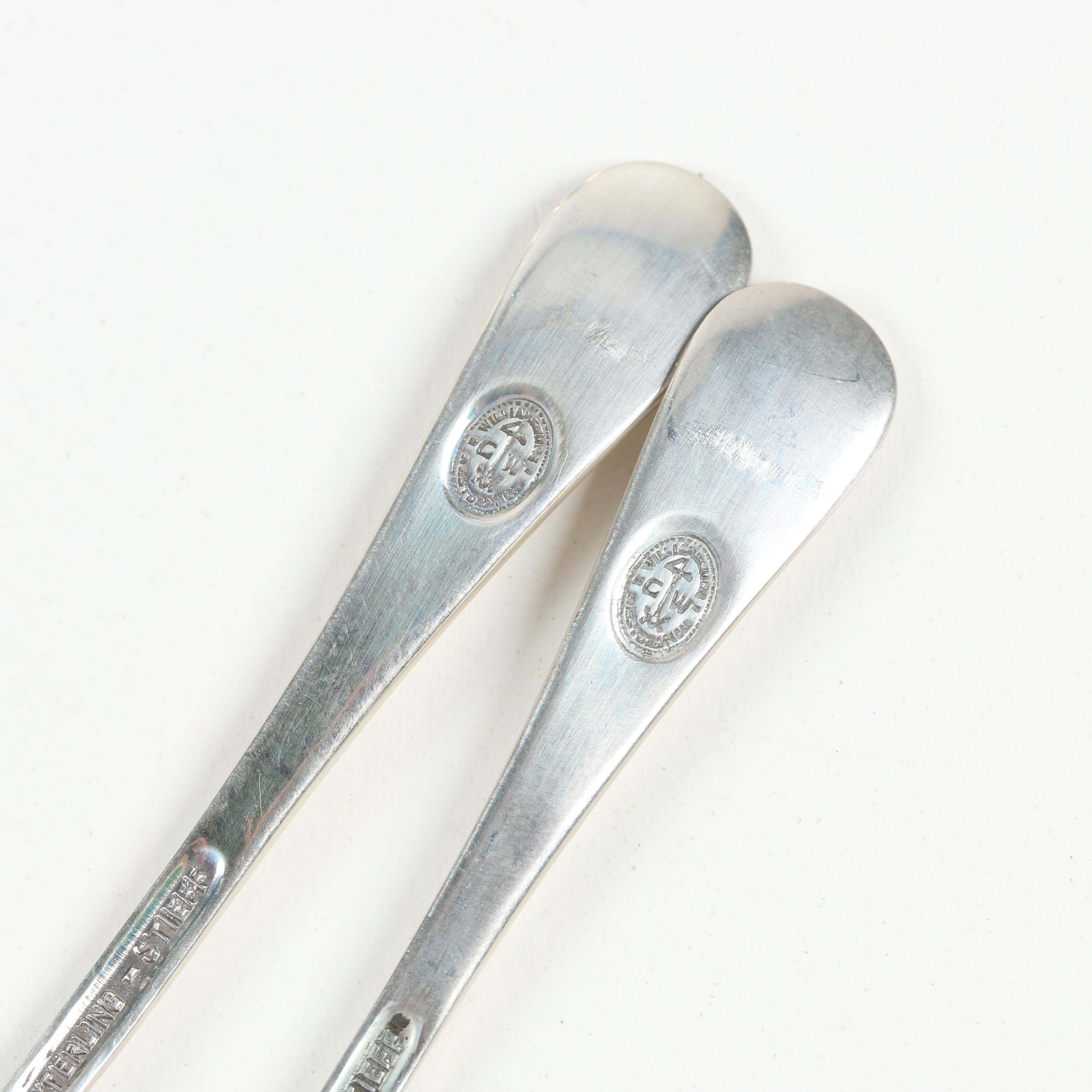 S. Kirk & Son "Calvert" Master Salt Cellars with Stieff "Queen Anne" Salt Spoons