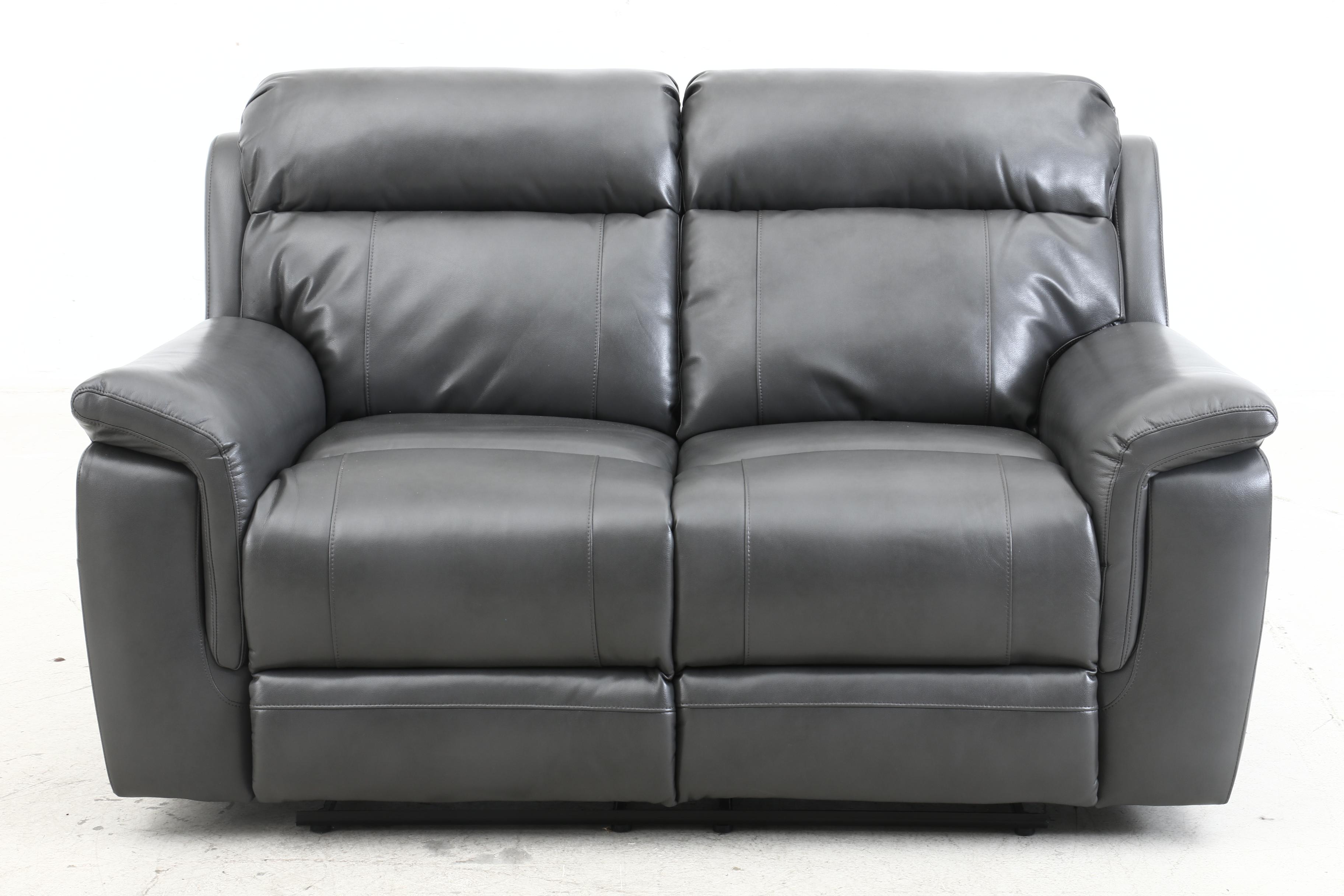 Haining Deli Furniture Leather Reclining Loveseat, Contemporary