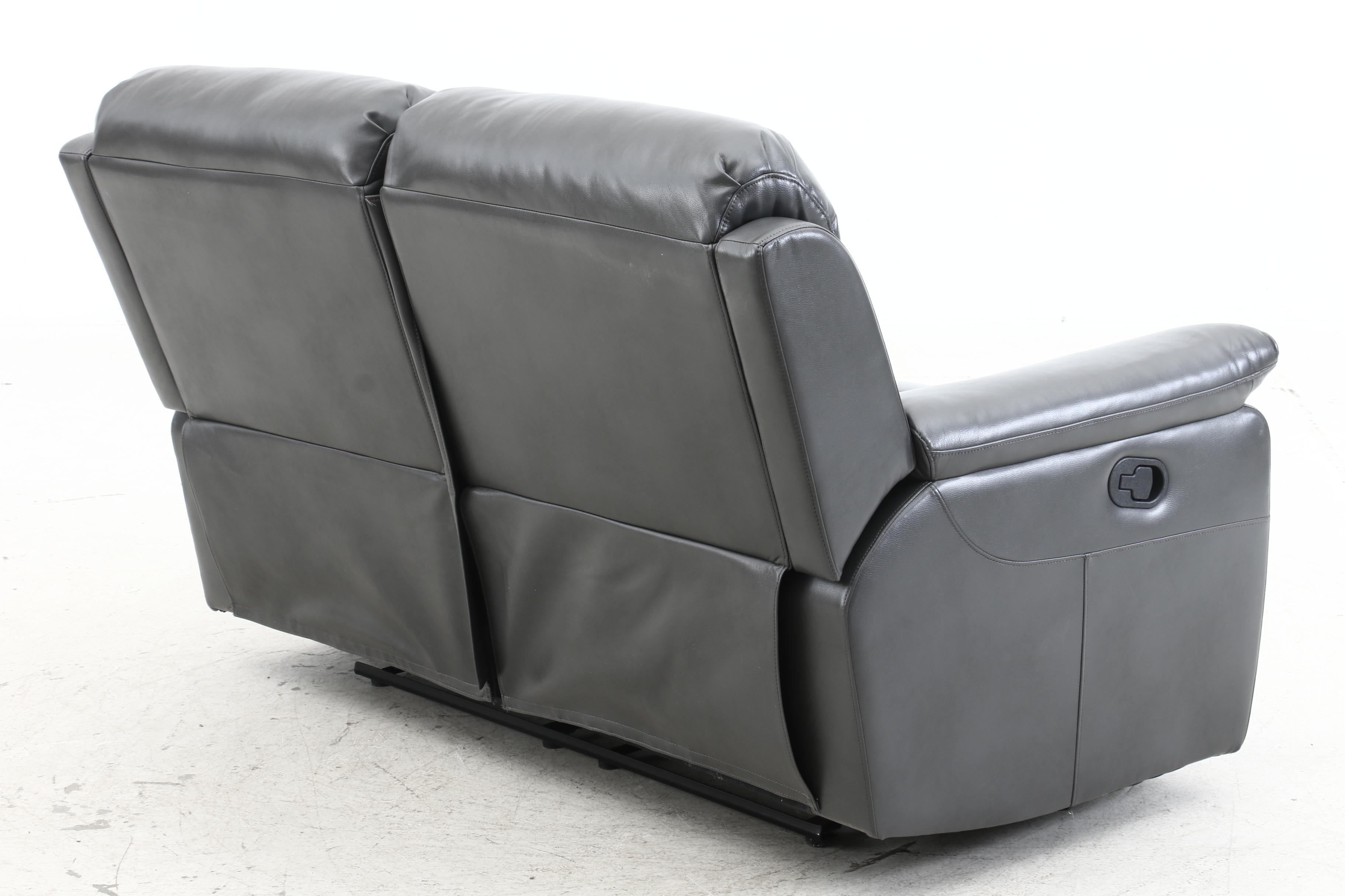 Haining Deli Furniture Leather Reclining Loveseat, Contemporary
