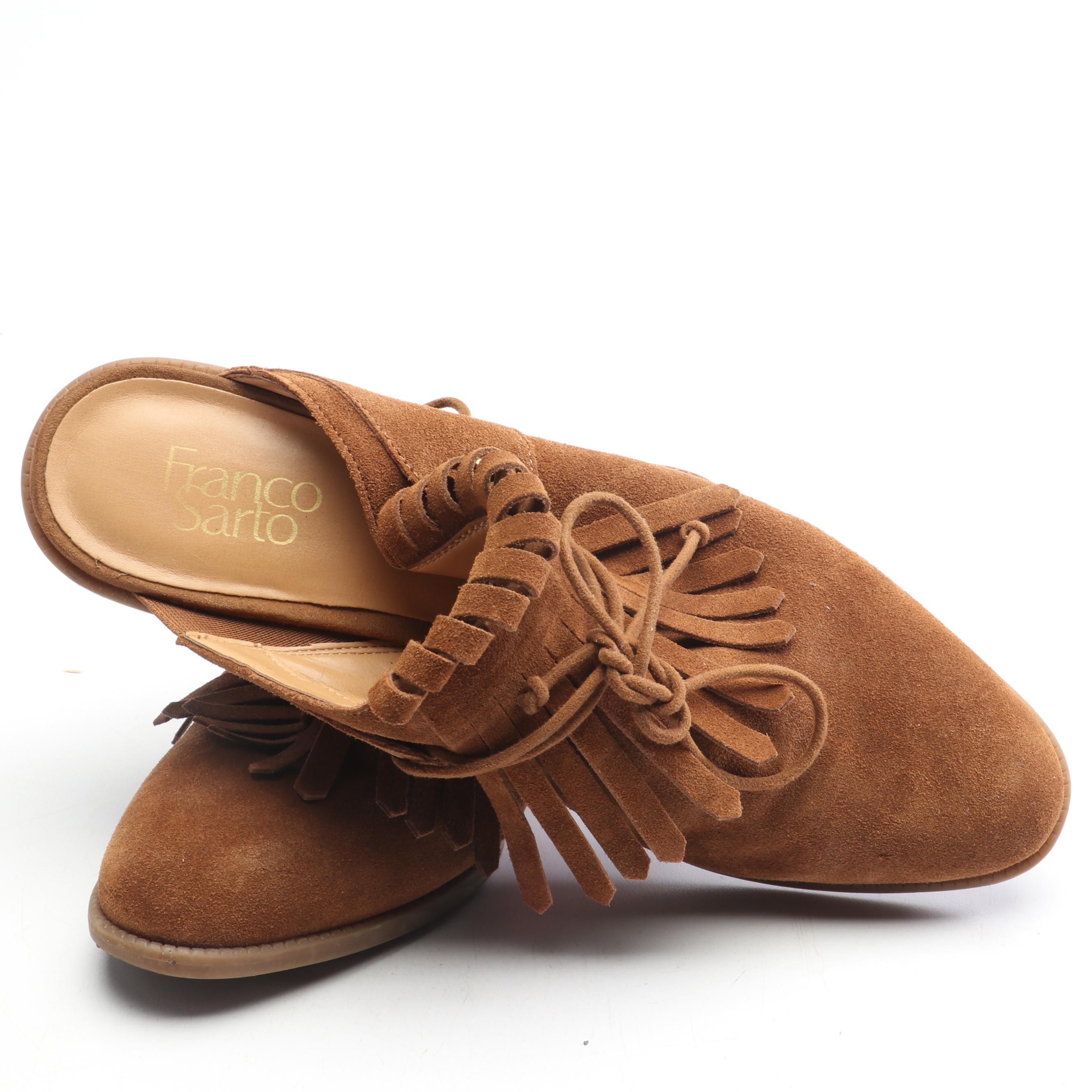 Tory Burch Patent Leather Flats, Sorel Suede Boots and Franco Sarto Suede Mules