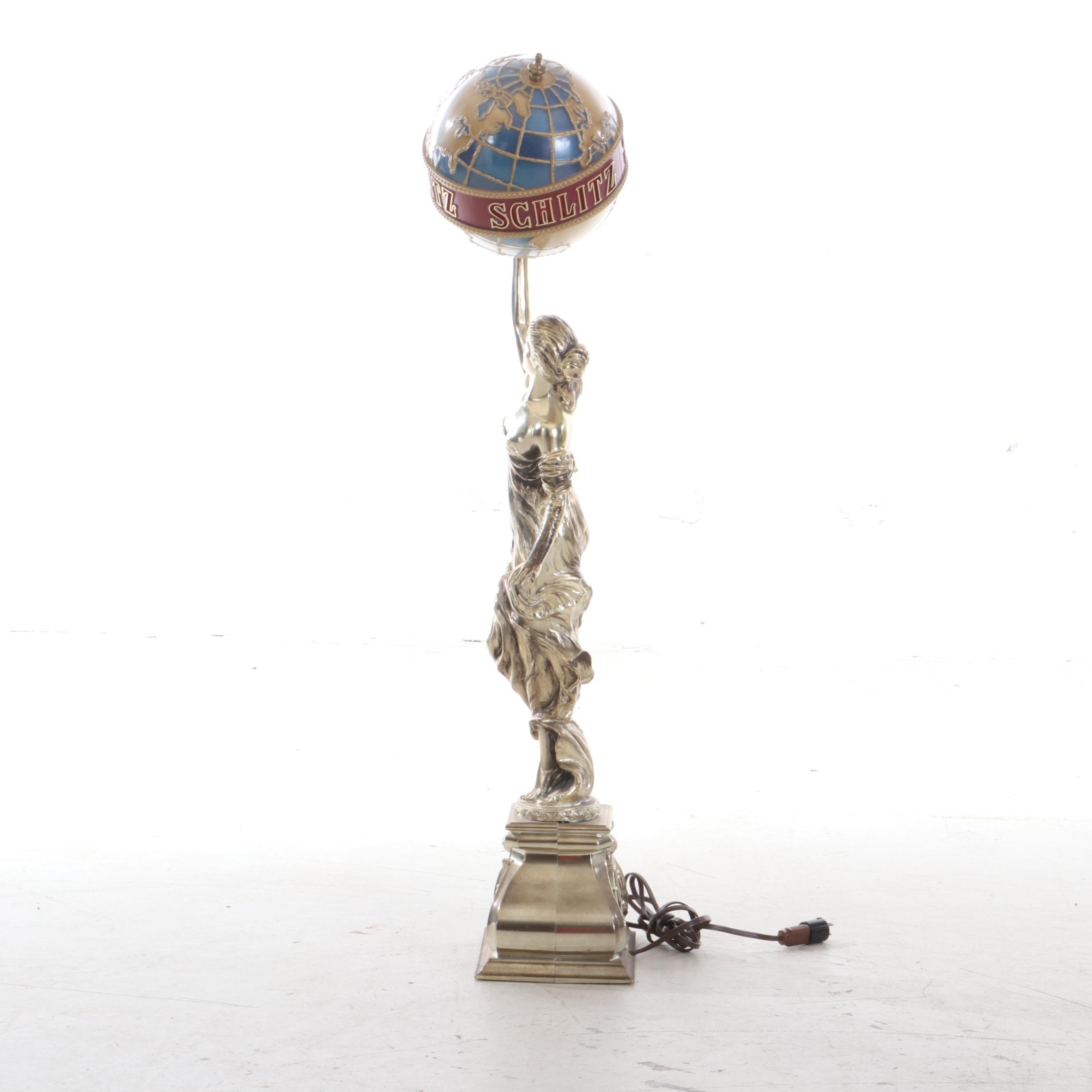 Schlitz Beer Figural Globe Lamp, 1970s