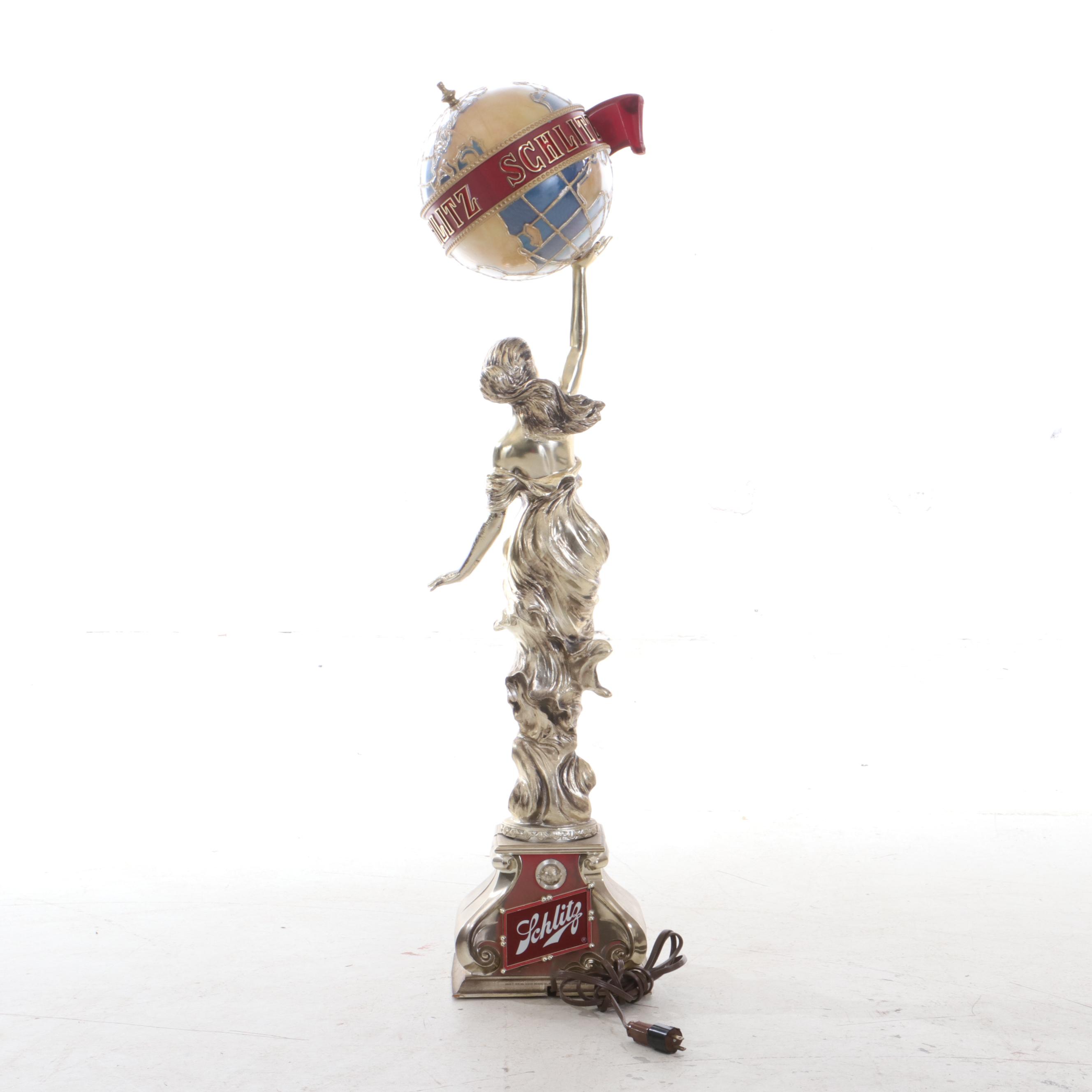 Schlitz Beer Figural Globe Lamp, 1970s