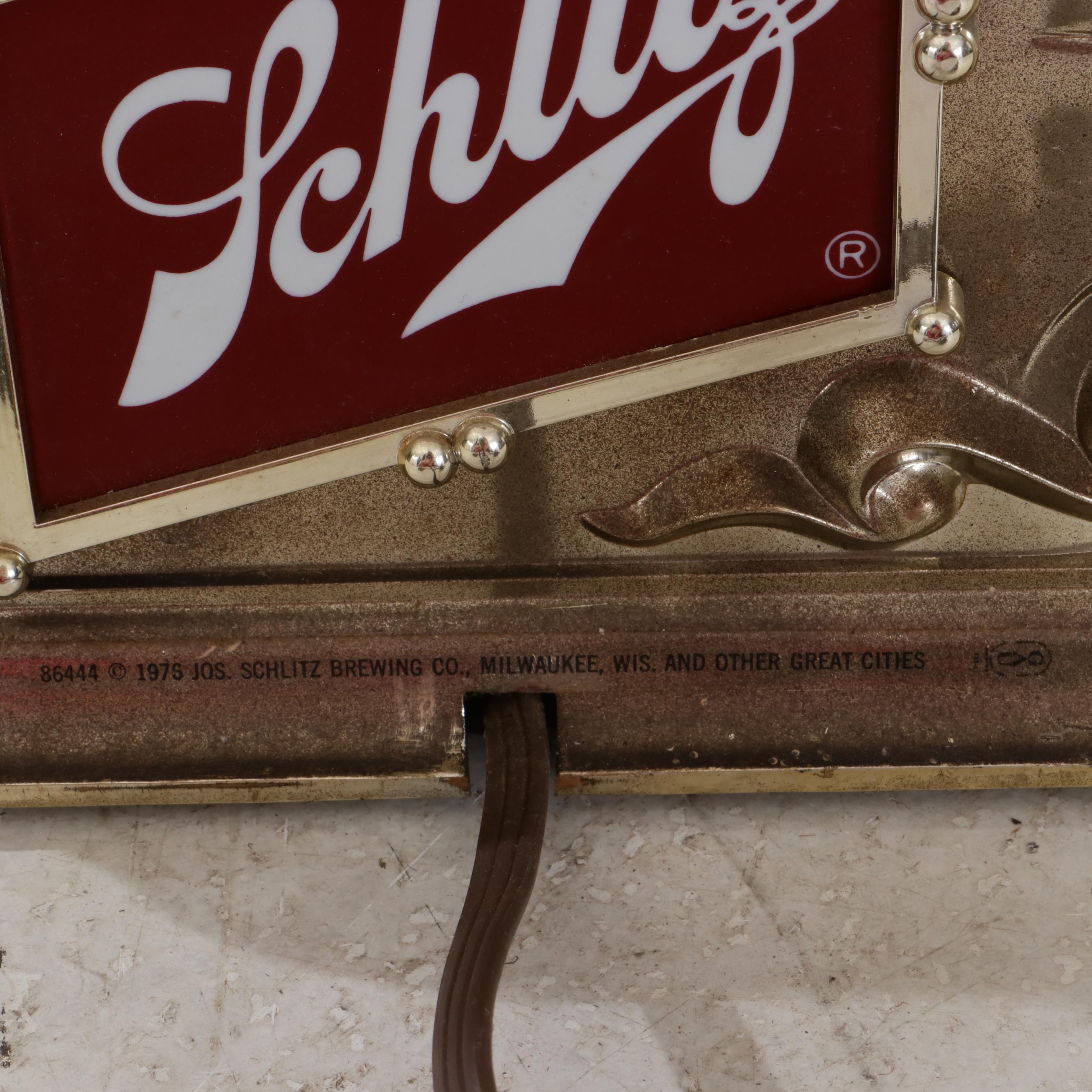 Schlitz Beer Figural Globe Lamp, 1970s