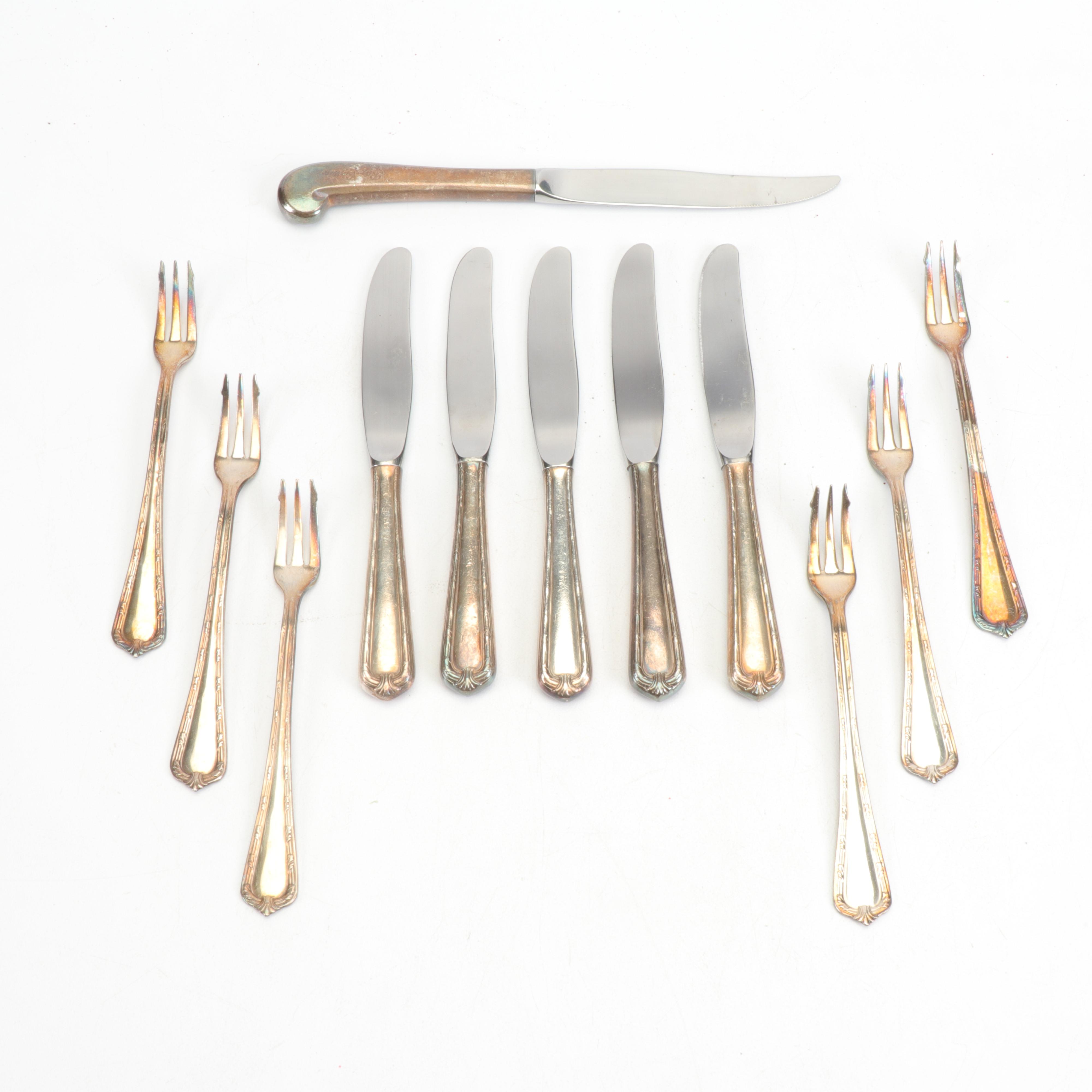Ritz Carlton Silver Plated Forks and Knives, Mid 20th Century