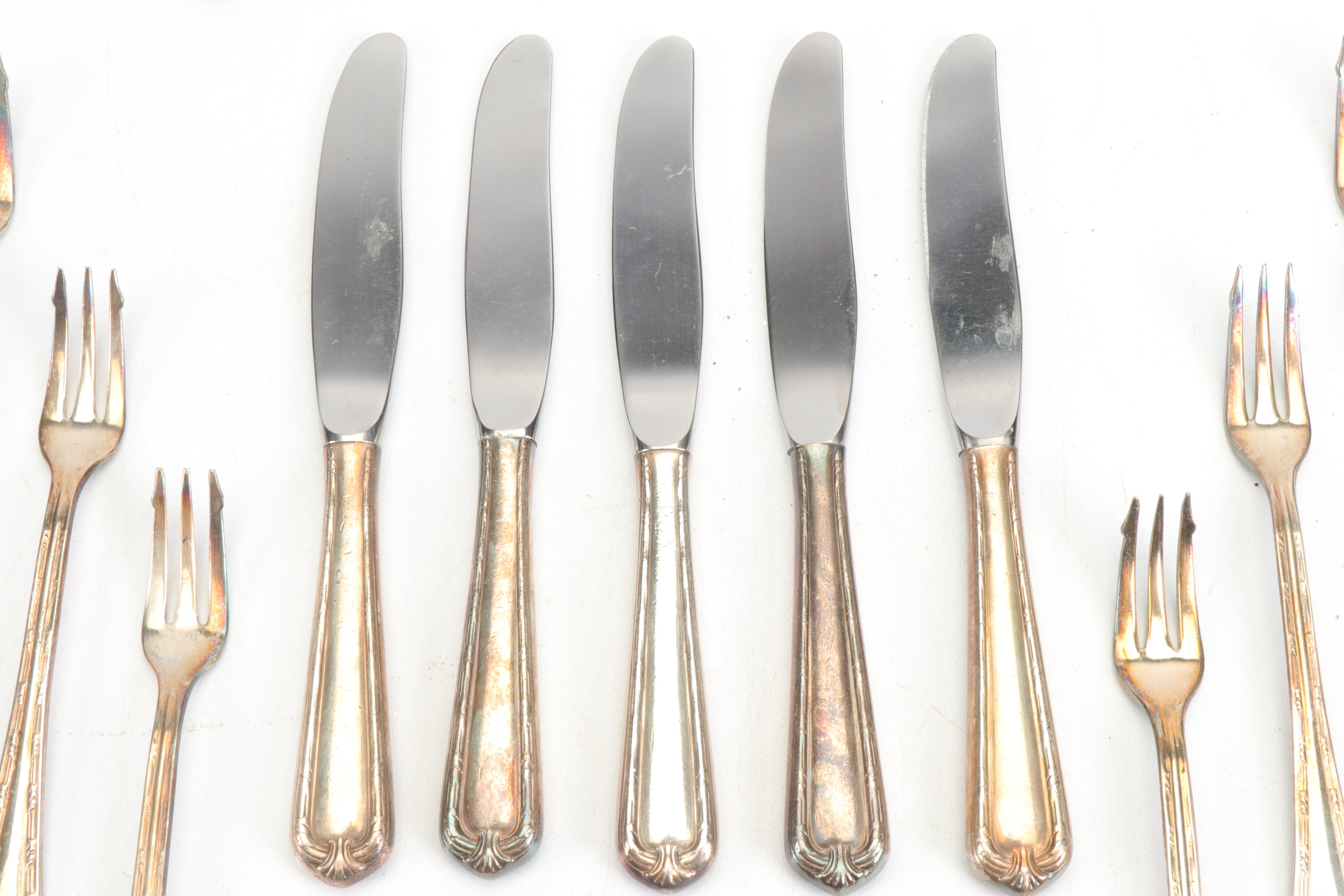 Ritz Carlton Silver Plated Forks and Knives, Mid 20th Century