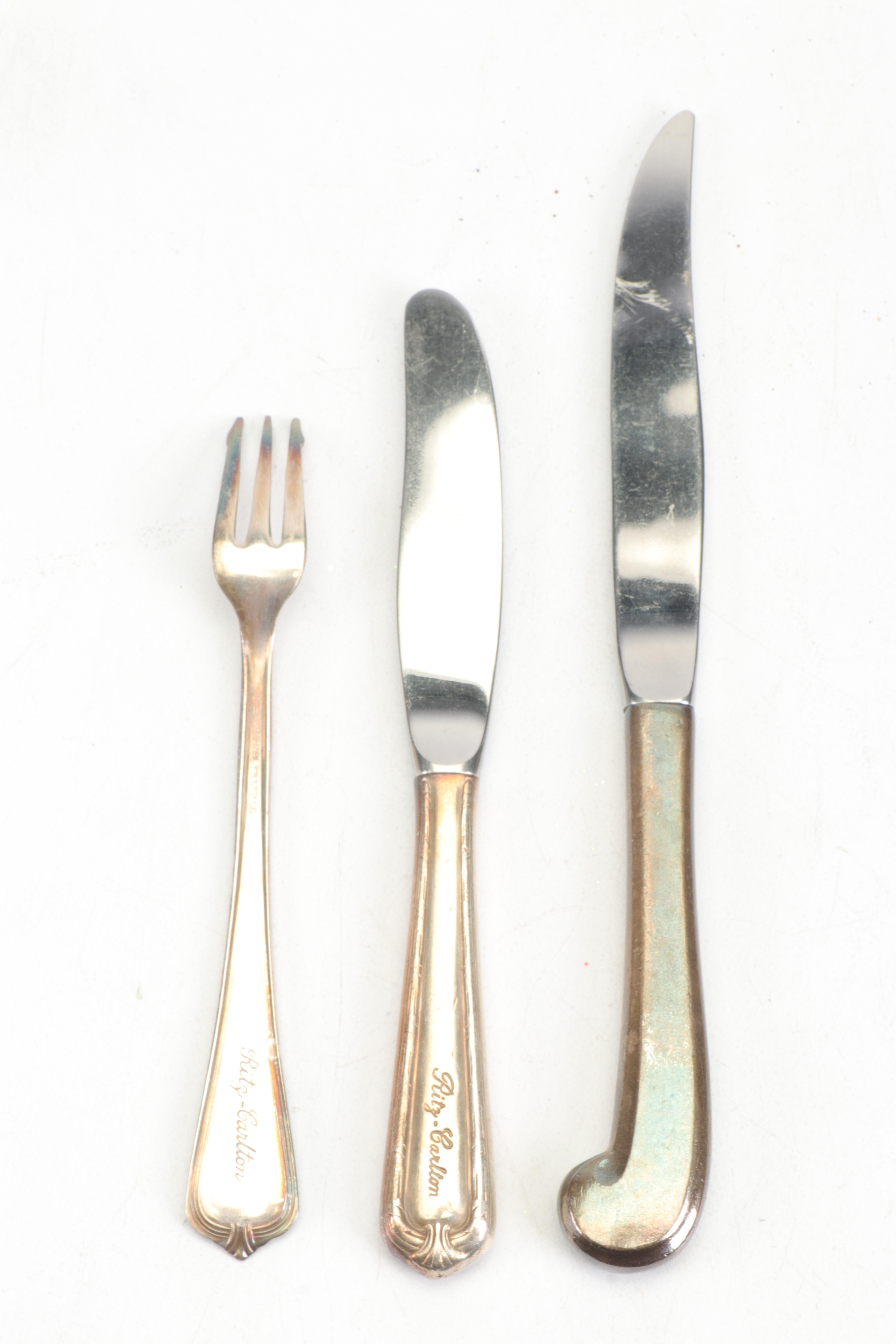 Ritz Carlton Silver Plated Forks and Knives, Mid 20th Century