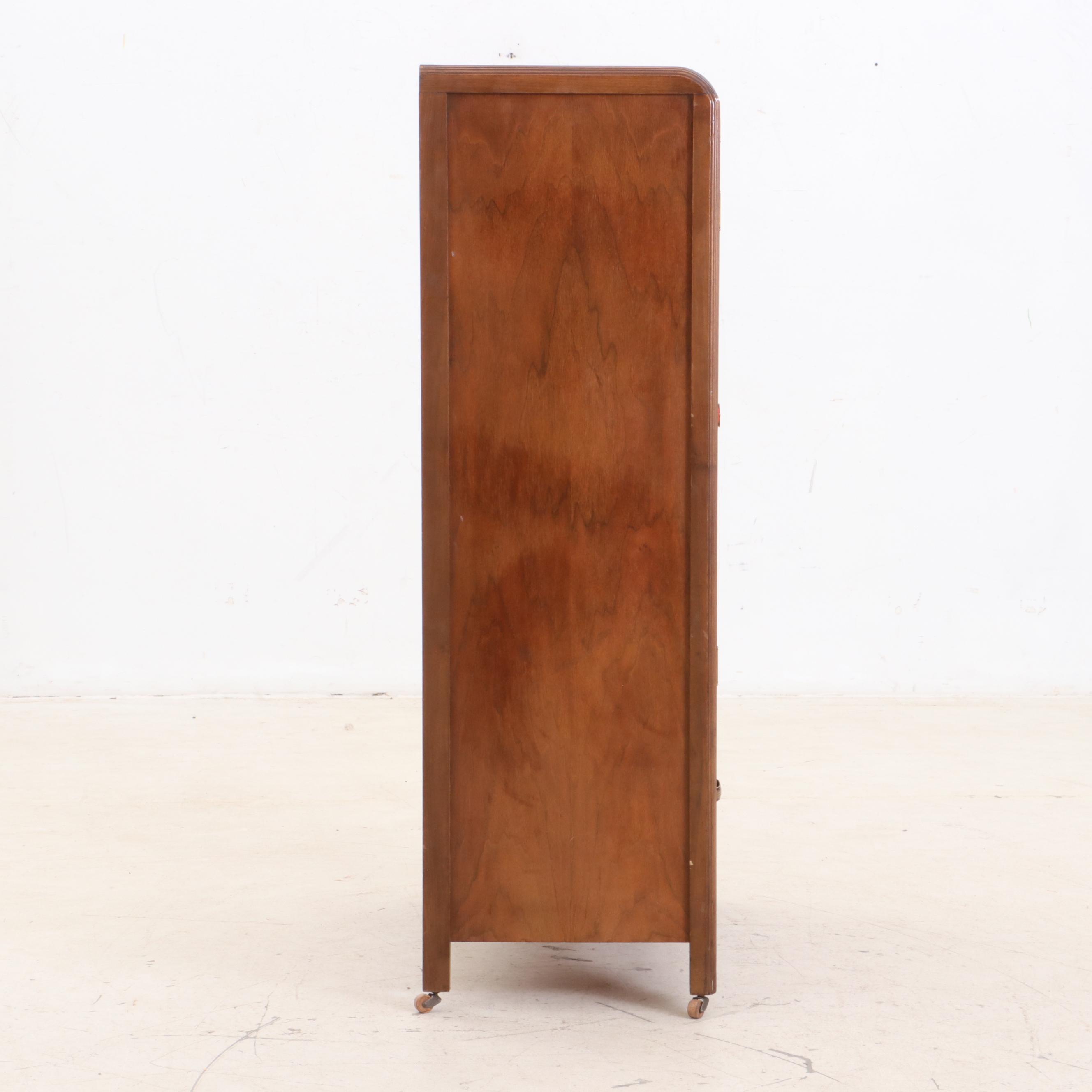 Synthetone Art Deco Walnut Chifferobe, 1930s