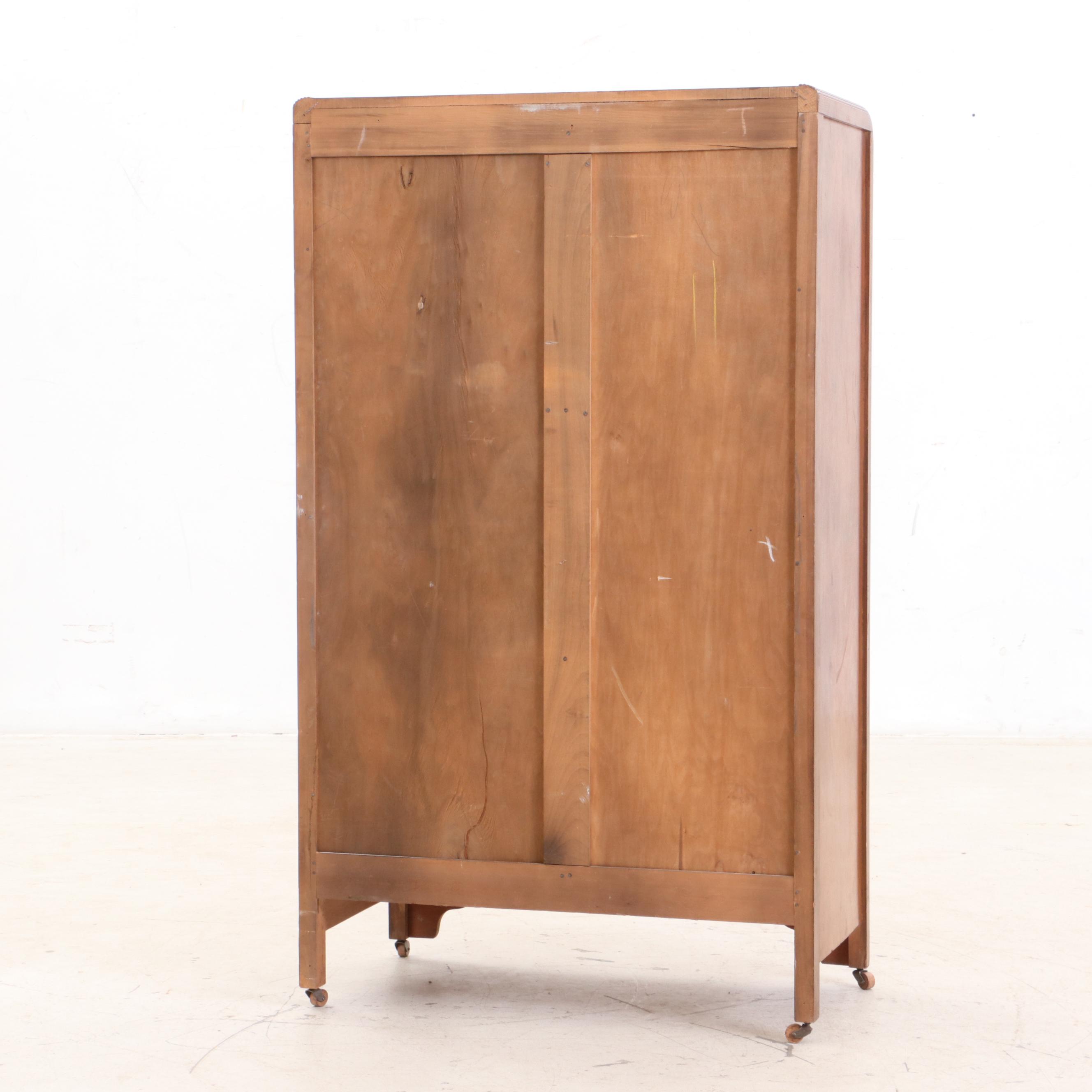 Synthetone Art Deco Walnut Chifferobe, 1930s