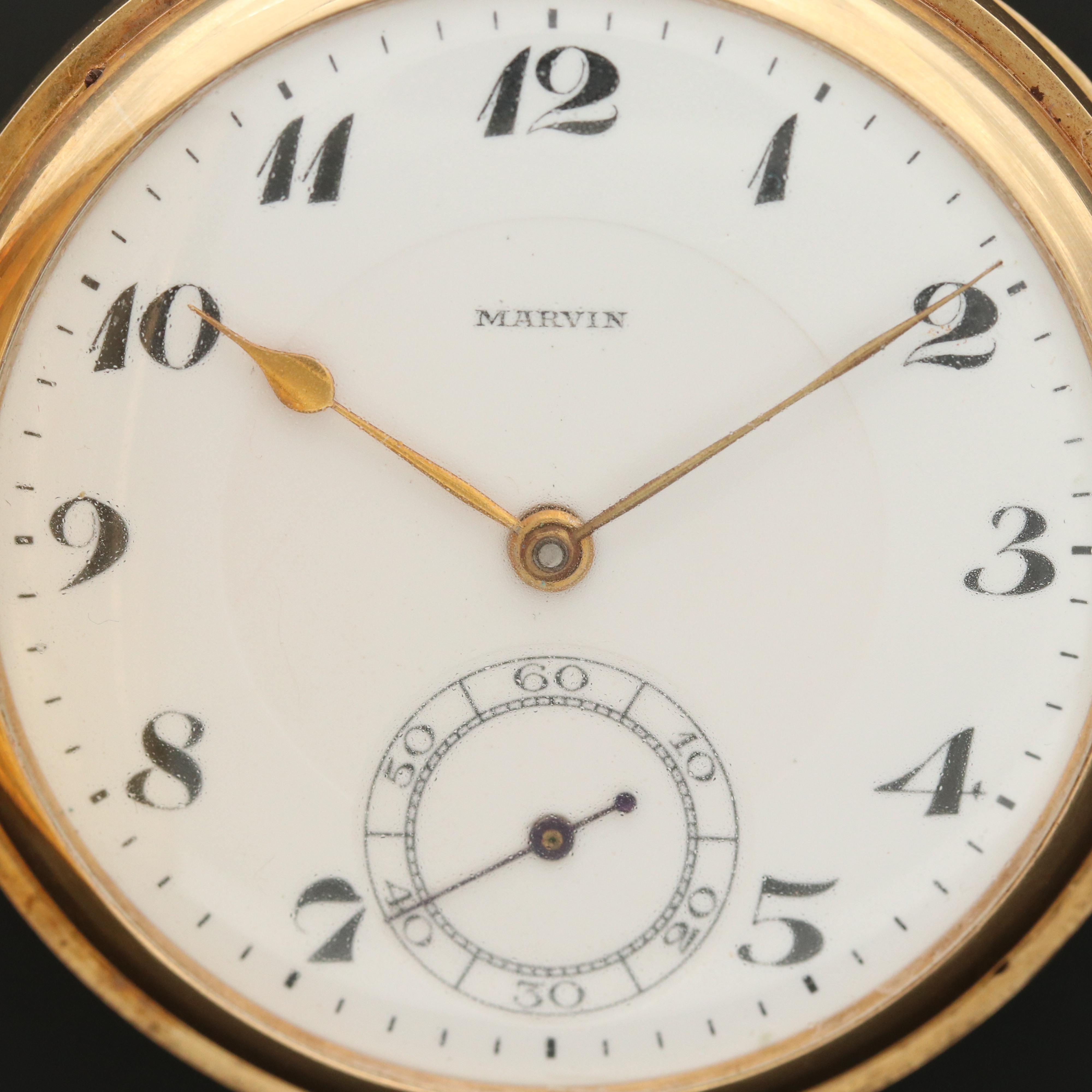 Marvin 18K Gold Hunter Case Minute Repeater Pocket Watch