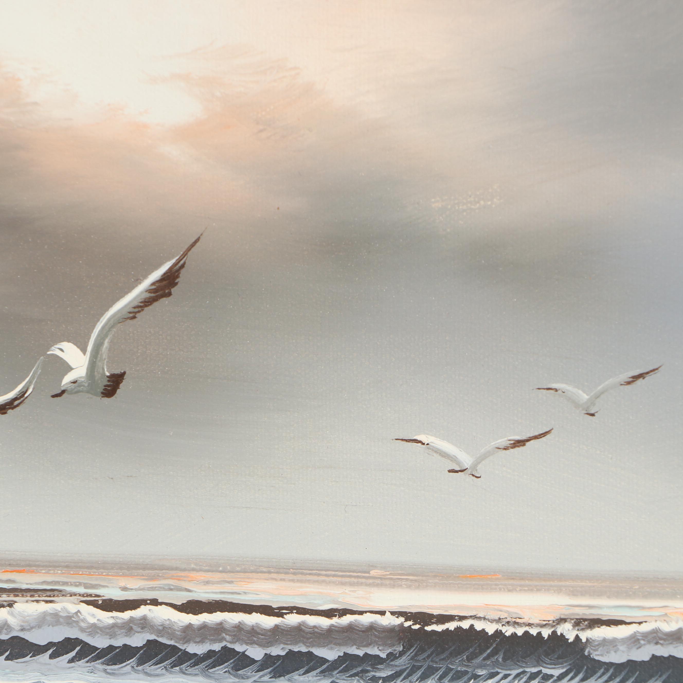 Seascape with Sand Dunes Oil Painting