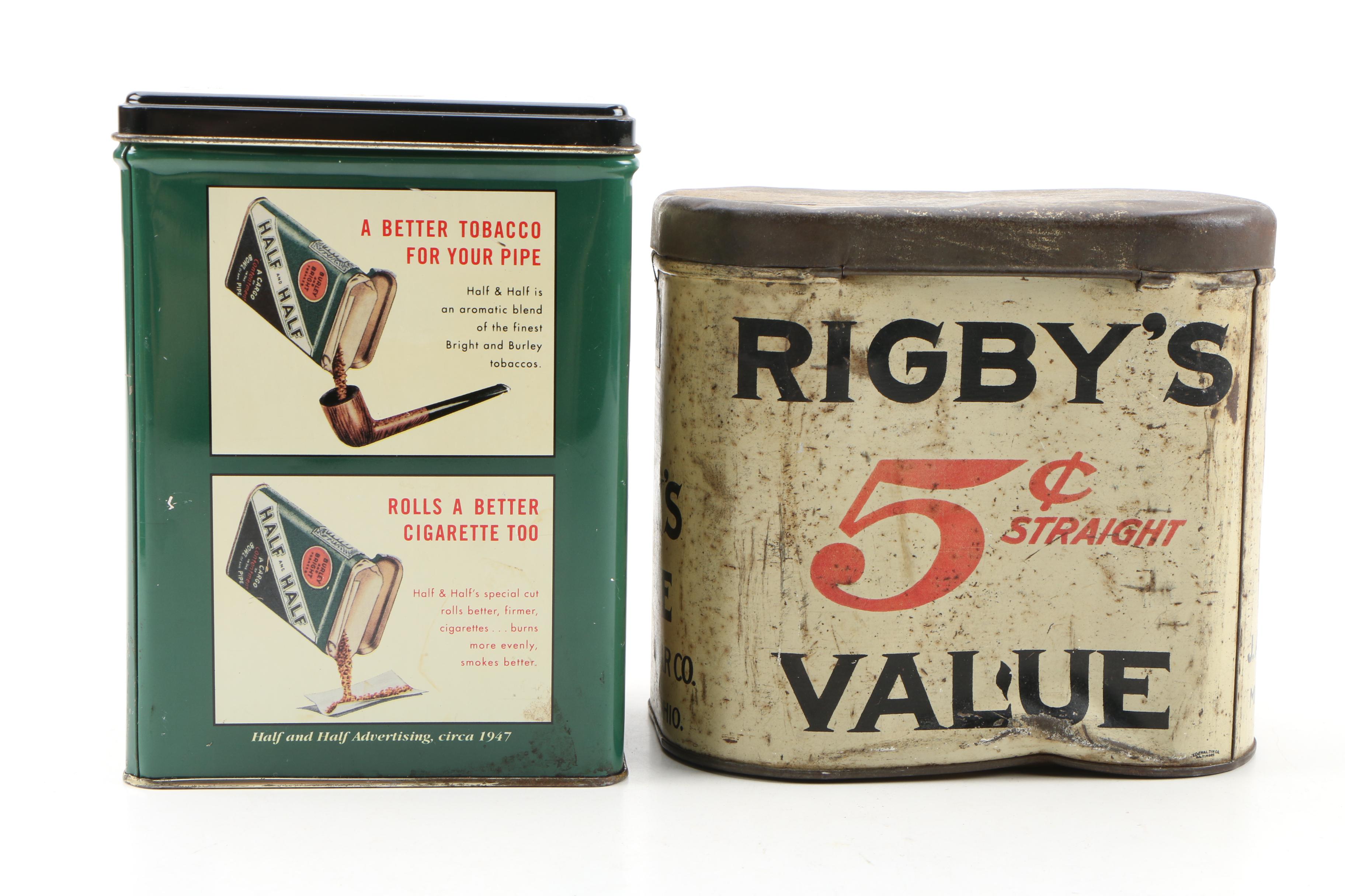 Rigby's and Chancellor Cigar Tins and a Burley and Bright Tobacco Tin, Vintage