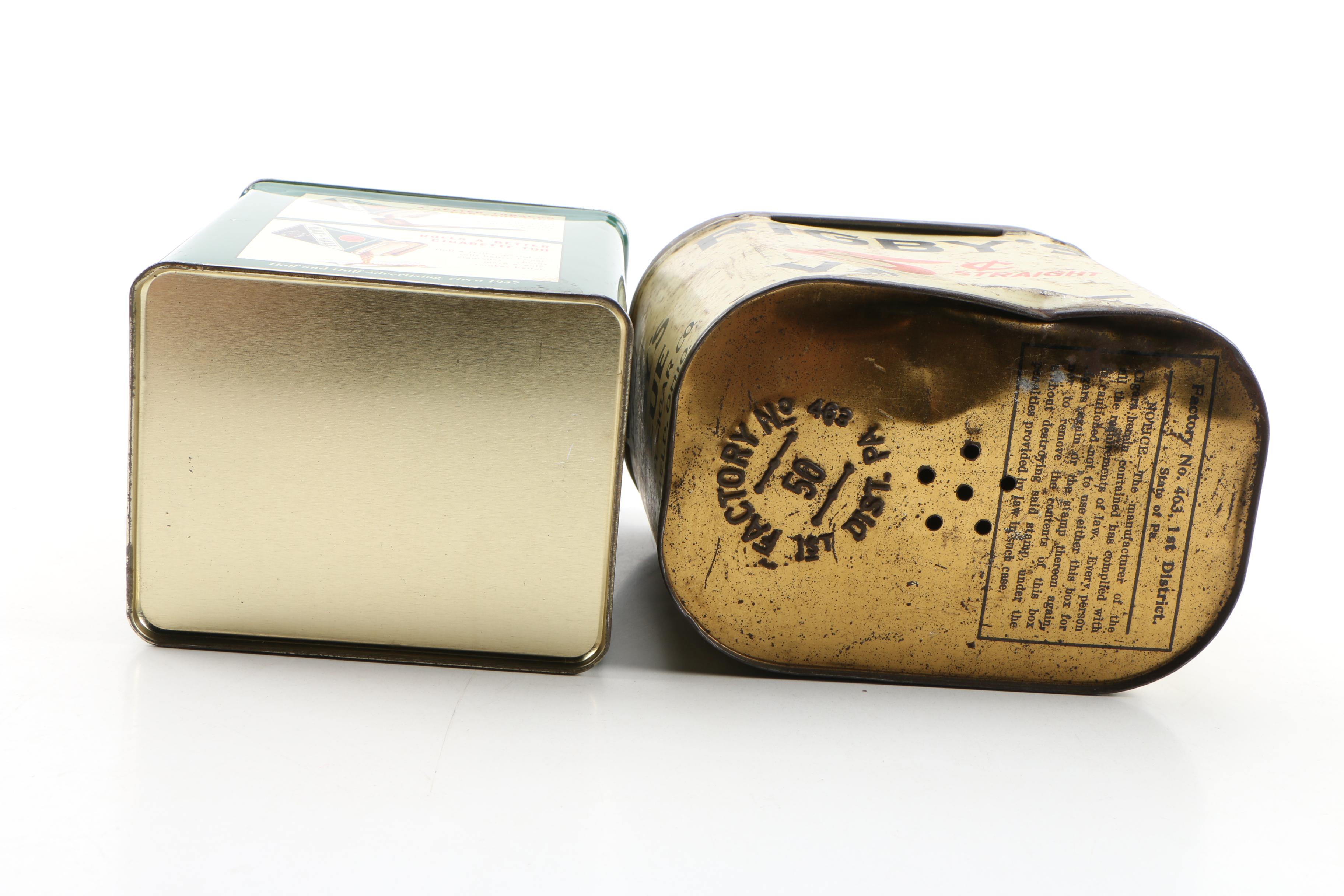 Rigby's and Chancellor Cigar Tins and a Burley and Bright Tobacco Tin, Vintage
