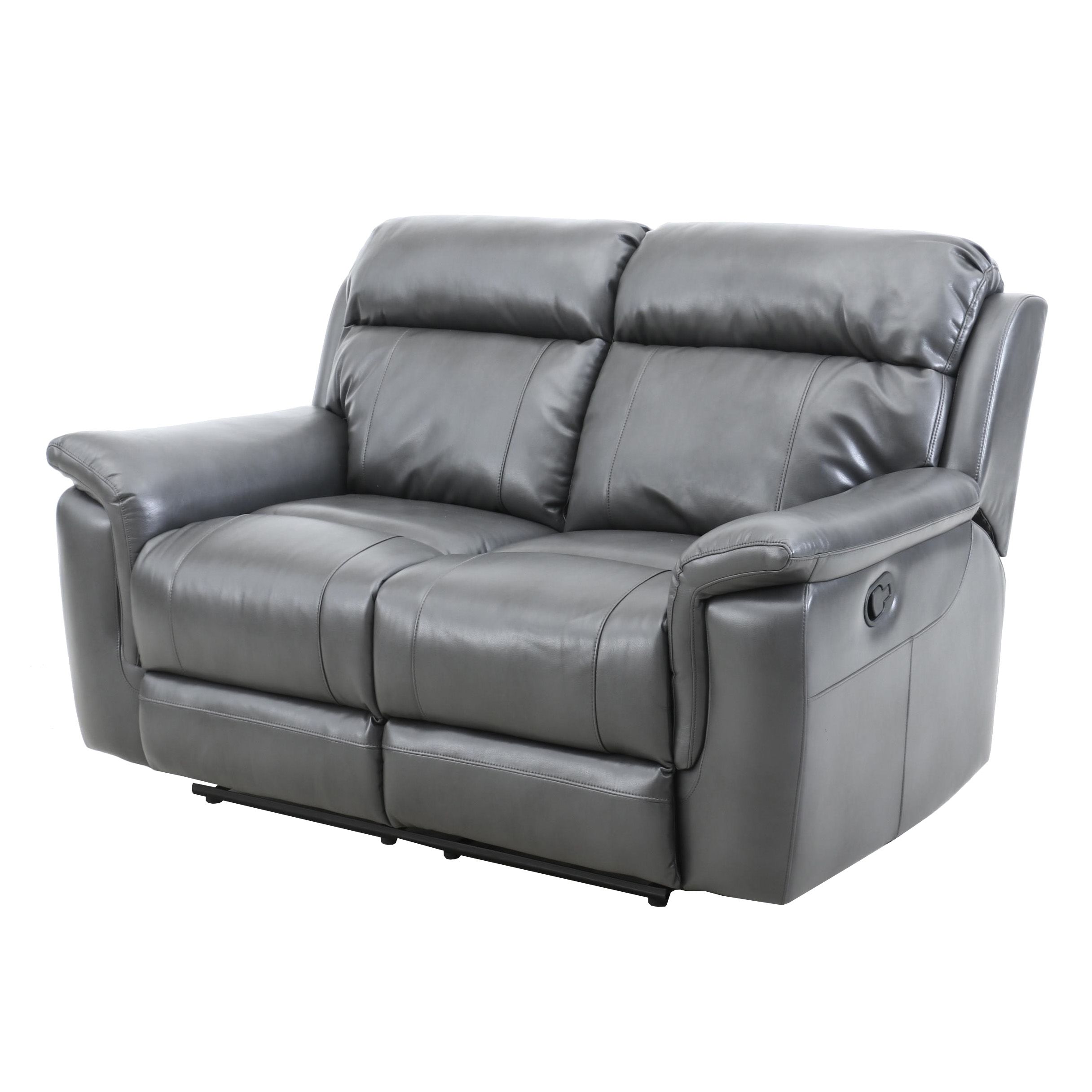 Haining Deli Furniture Leather Reclining Loveseat, Contemporary