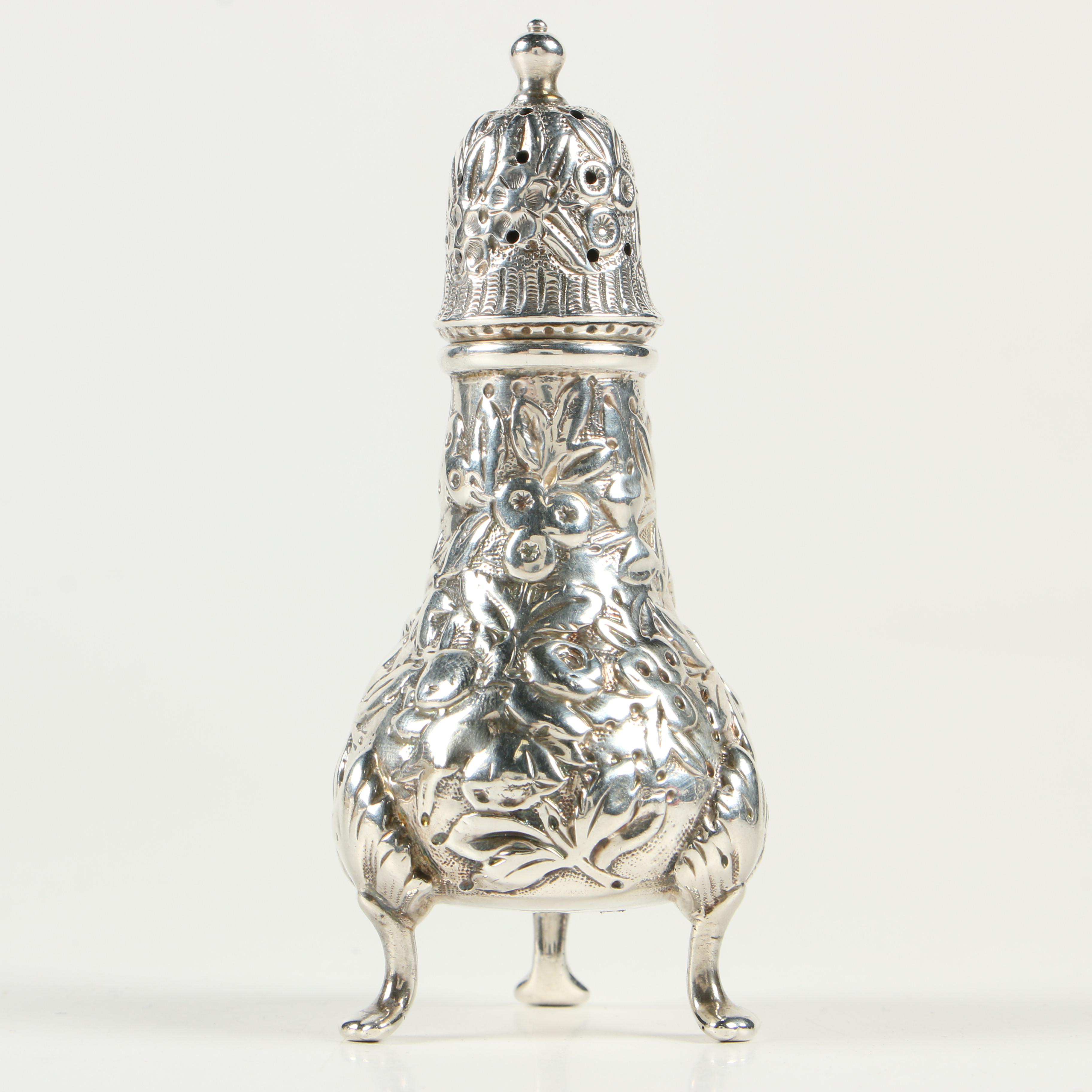 S. Kirk & Son Repoussé Sterling Silver Salt and Pepper Shakers, Late 19th C.