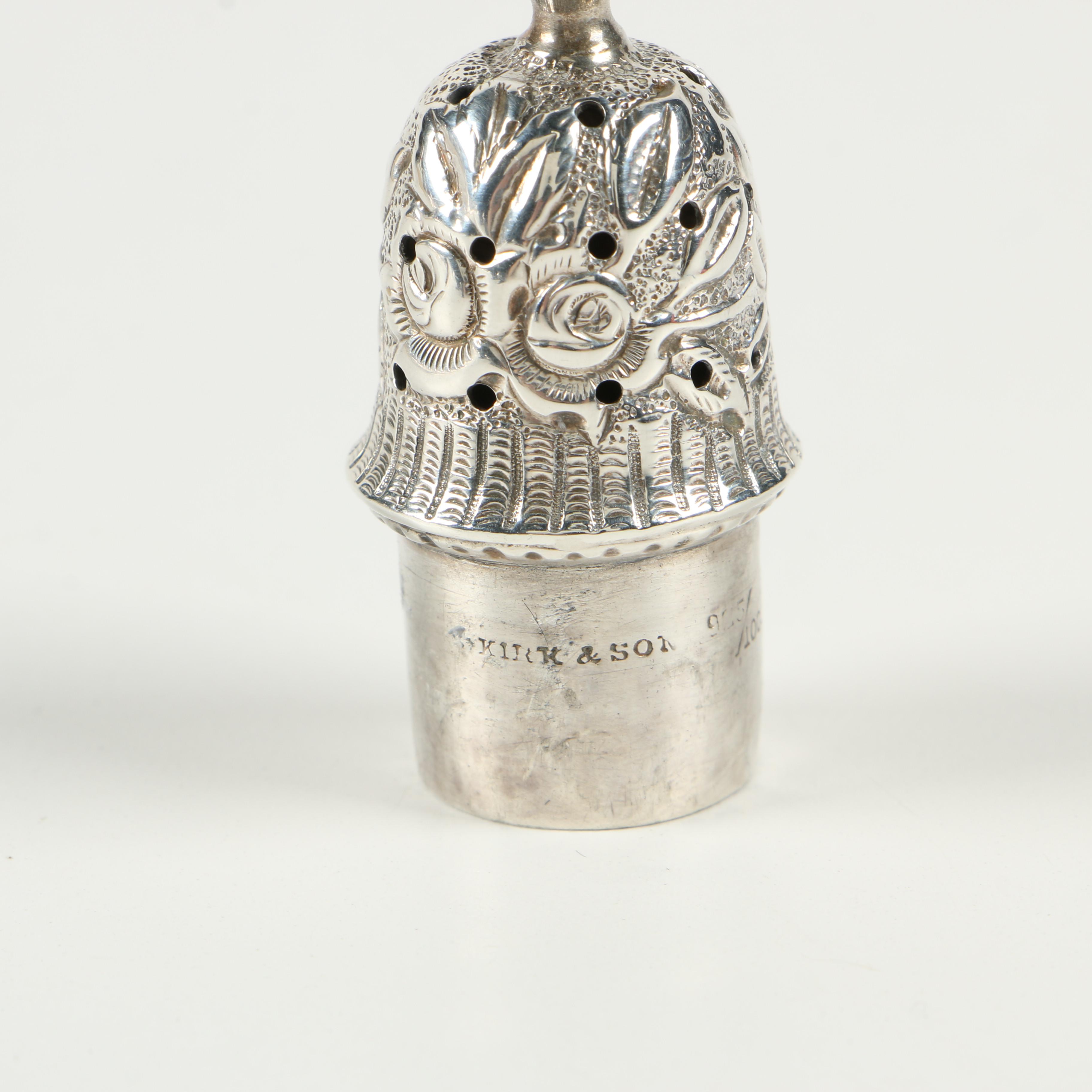 S. Kirk & Son Repoussé Sterling Silver Salt and Pepper Shakers, Late 19th C.