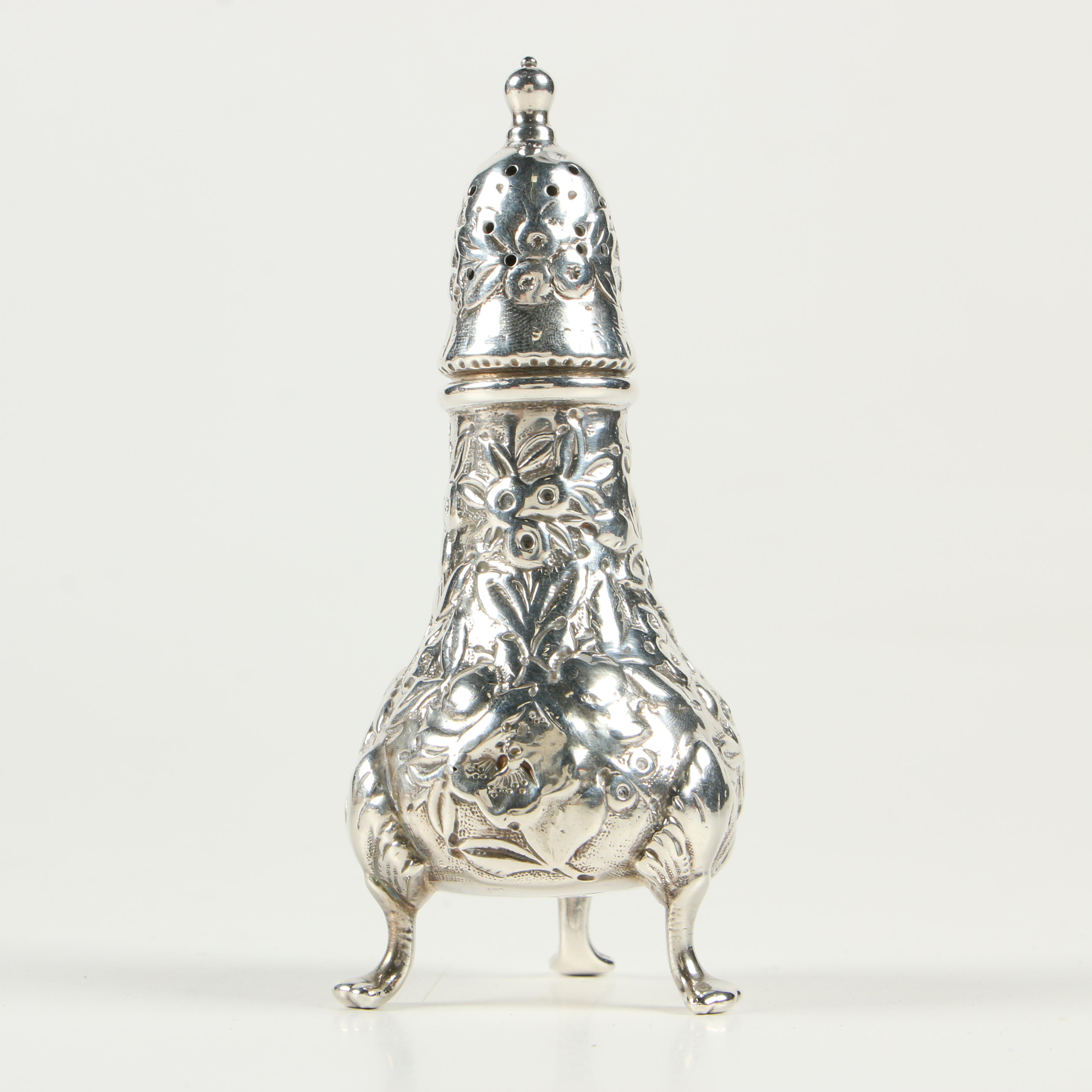 S. Kirk & Son Repoussé Sterling Silver Salt and Pepper Shakers, Late 19th C.
