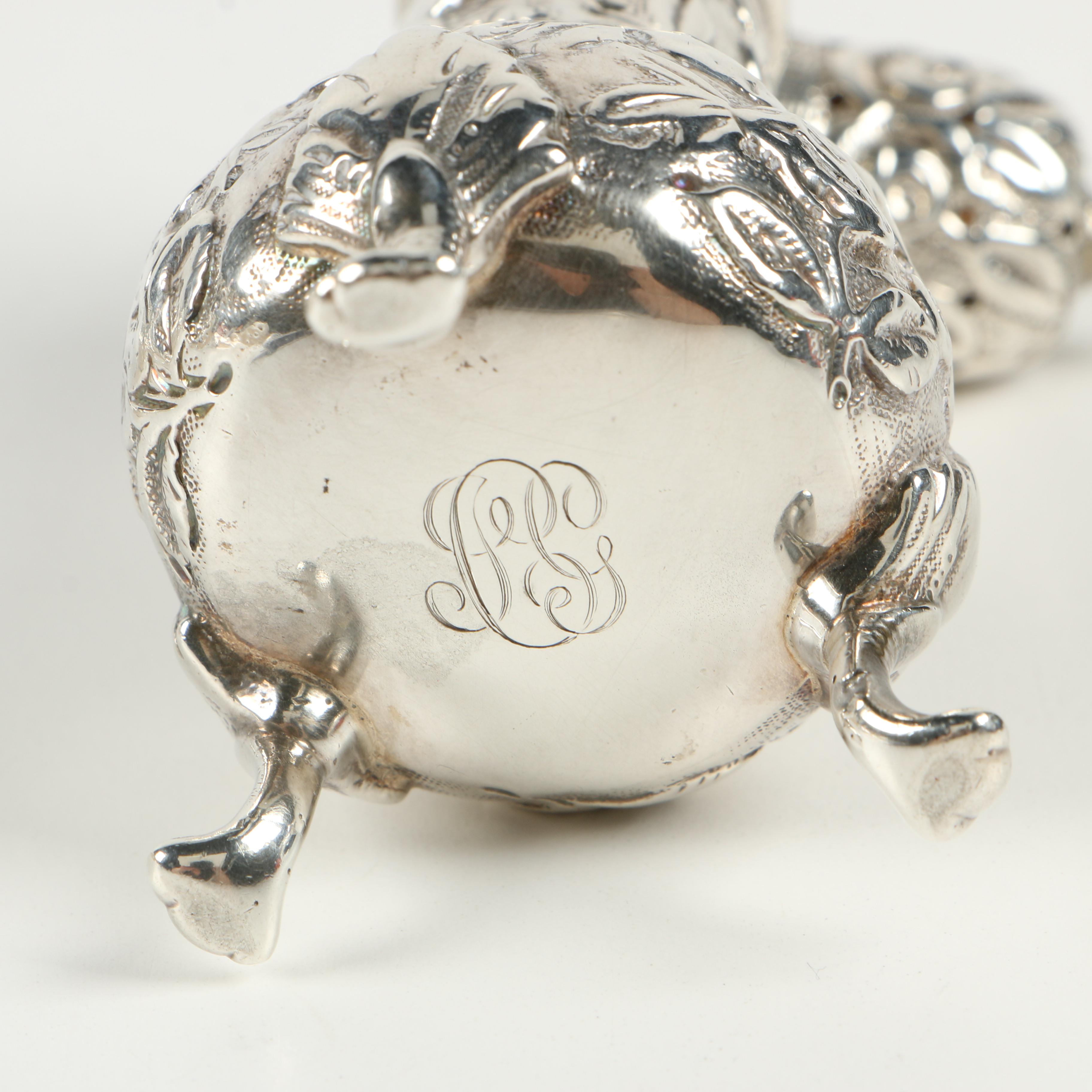 S. Kirk & Son Repoussé Sterling Silver Salt and Pepper Shakers, Late 19th C.