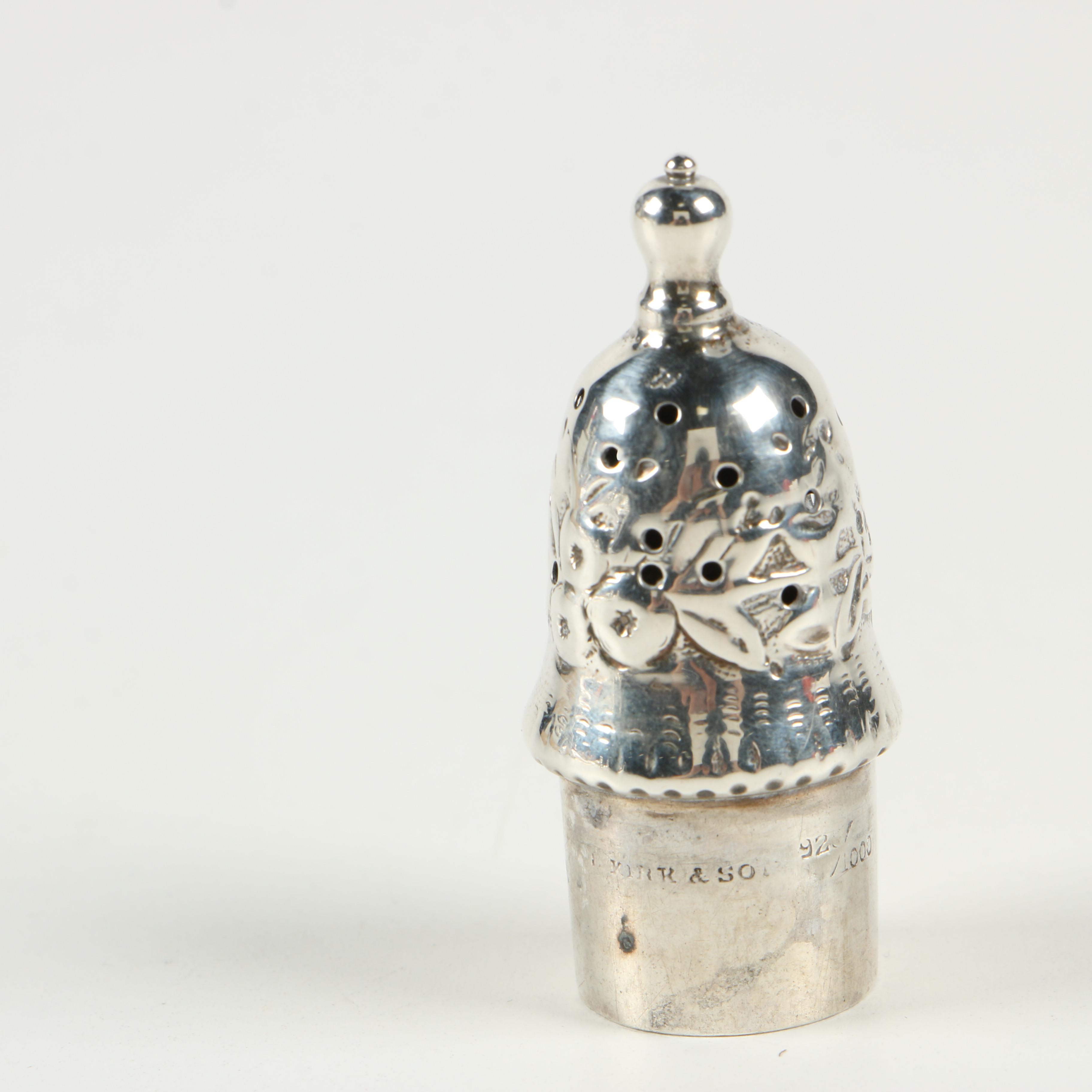 S. Kirk & Son Repoussé Sterling Silver Salt and Pepper Shakers, Late 19th C.