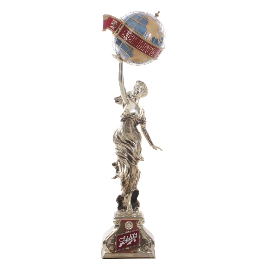 Schlitz Beer Figural Globe Lamp, 1970s