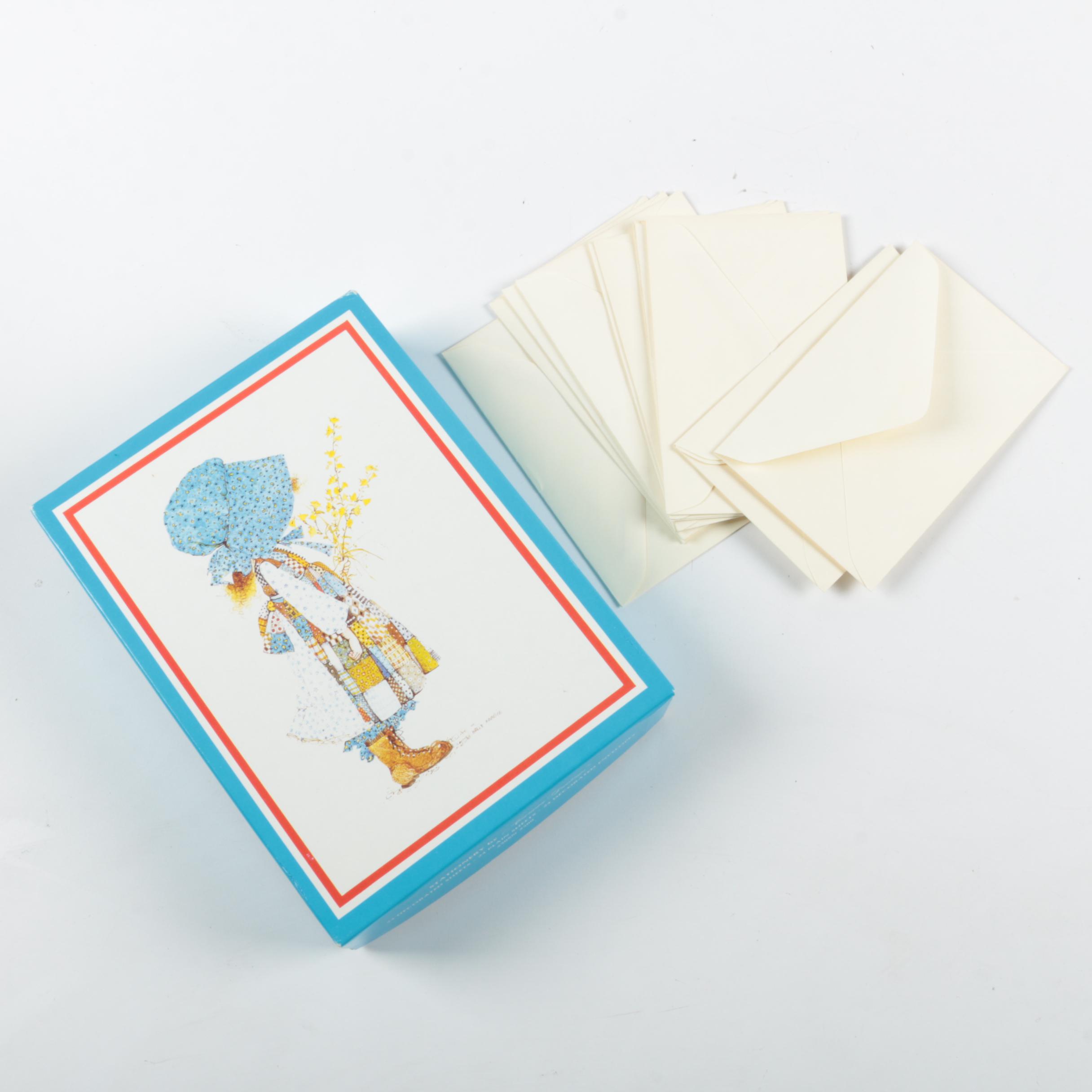 Original "Holly Hobbie" Rag Dolls with Boxes and Greeting Cards, Vintage