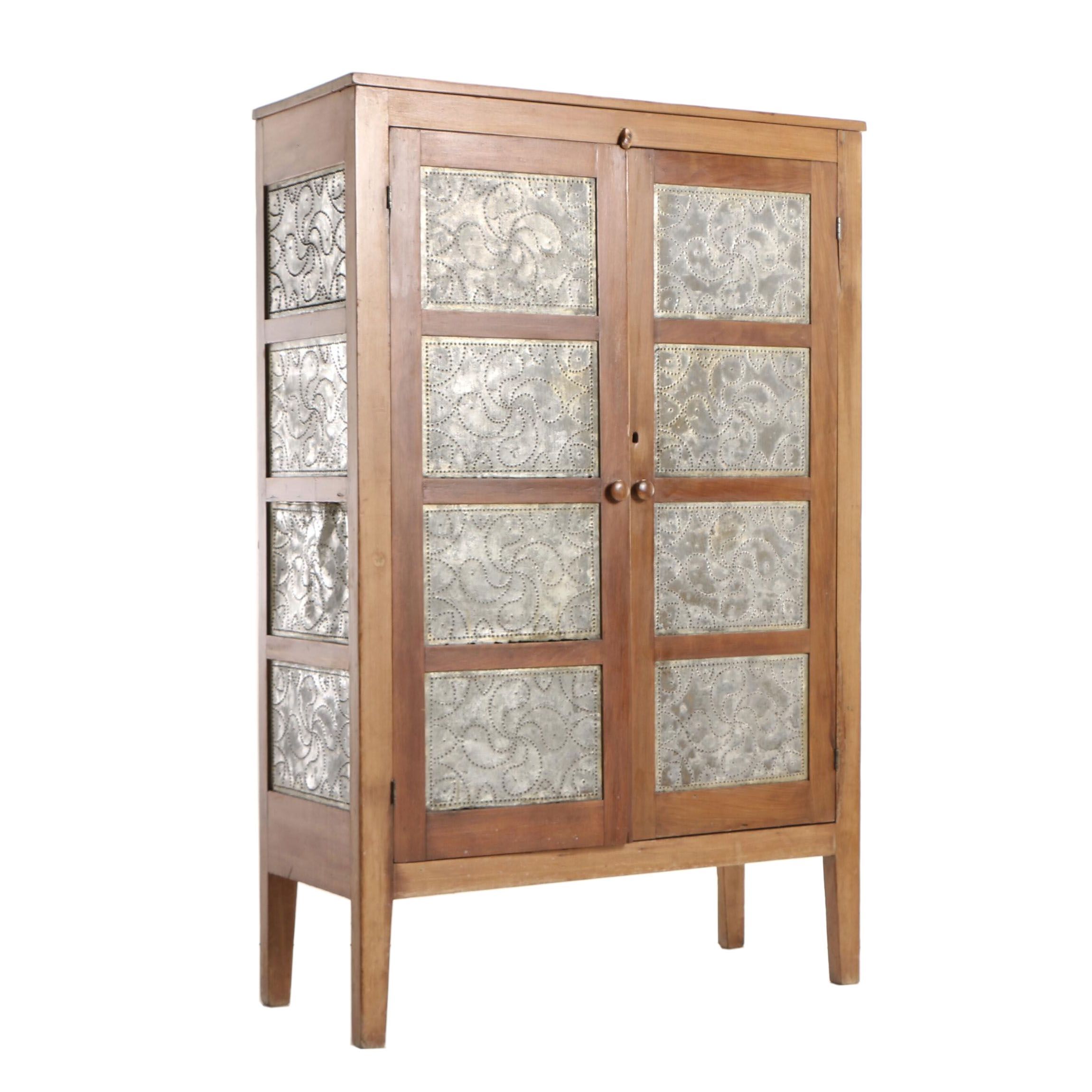 American Sixteen-Tin Poplar Pie Safe, 19th Century