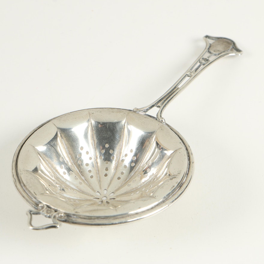 Frank M. Whiting Sterling Silver Individual Overcup Tea Strainer