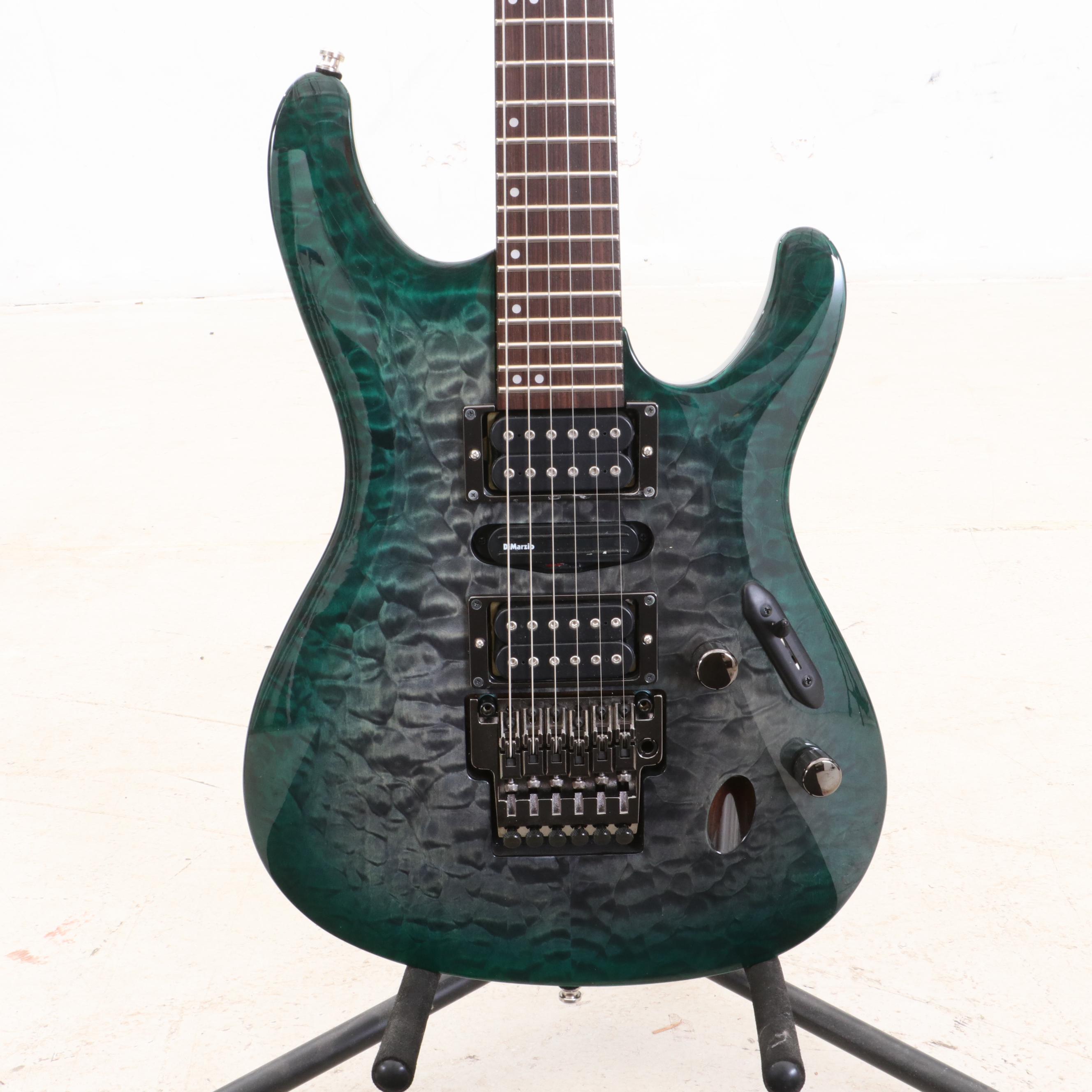 Ibanez S5570Q Prestige "Dark Green Doom Burst" Electric Guitar with Case