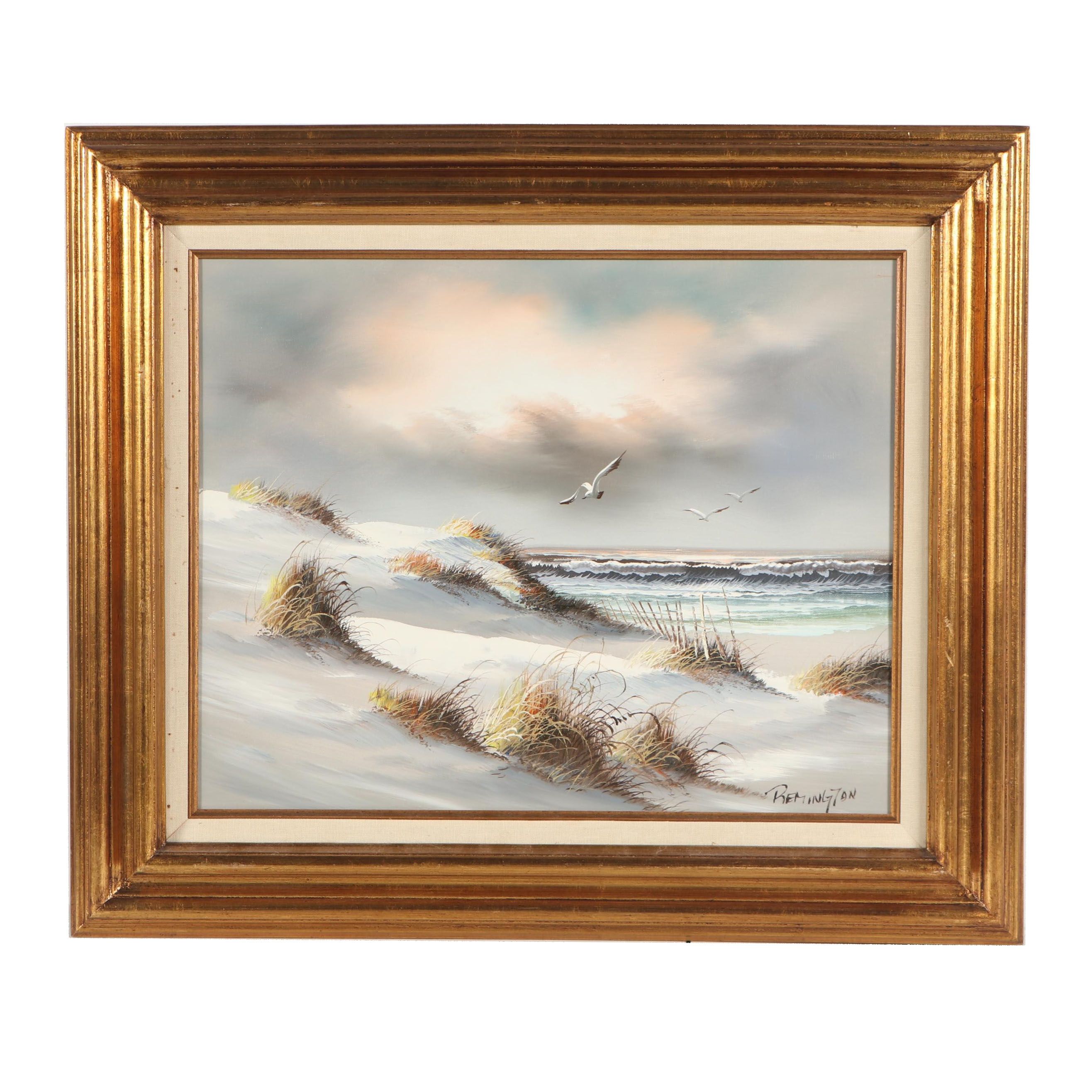 Seascape with Sand Dunes Oil Painting