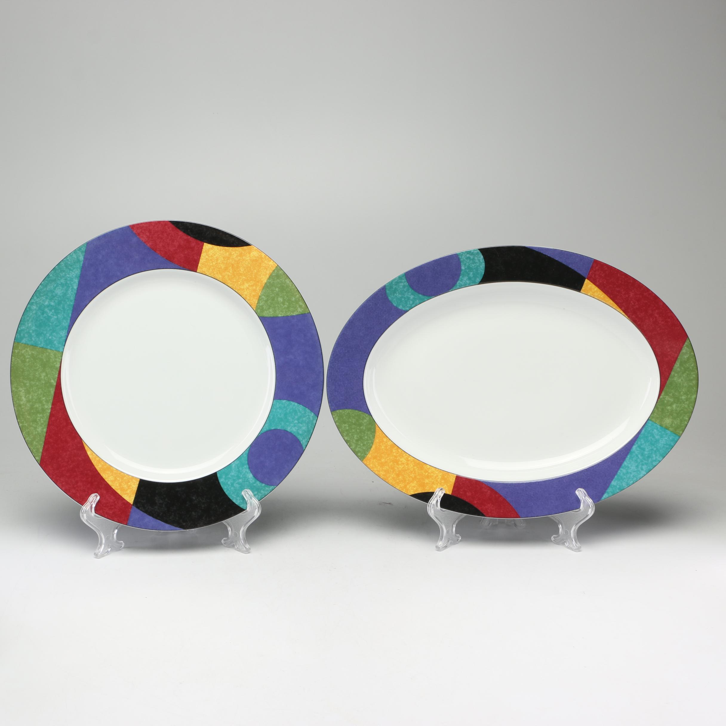 Mikasa Porcelain "Currents" Dinner and Serveware, 1994-2003