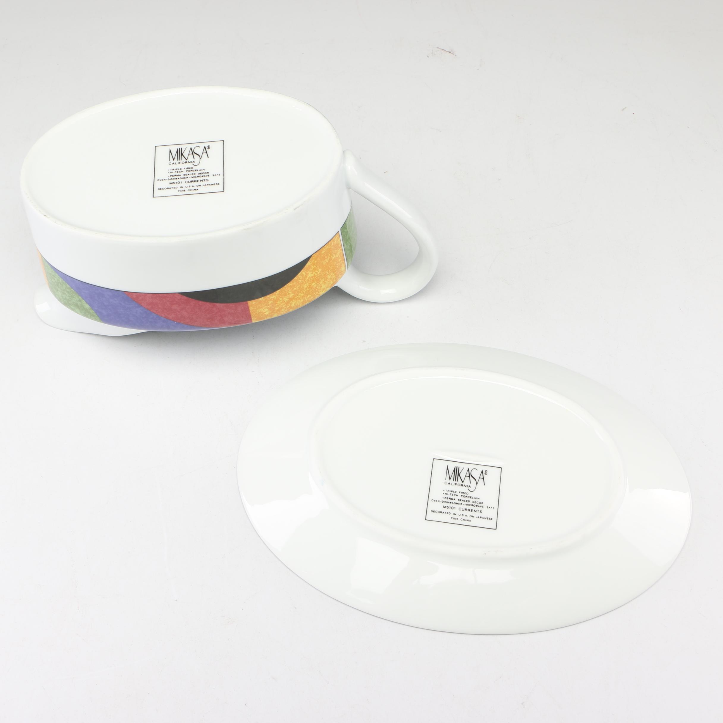Mikasa Porcelain "Currents" Dinner and Serveware, 1994-2003