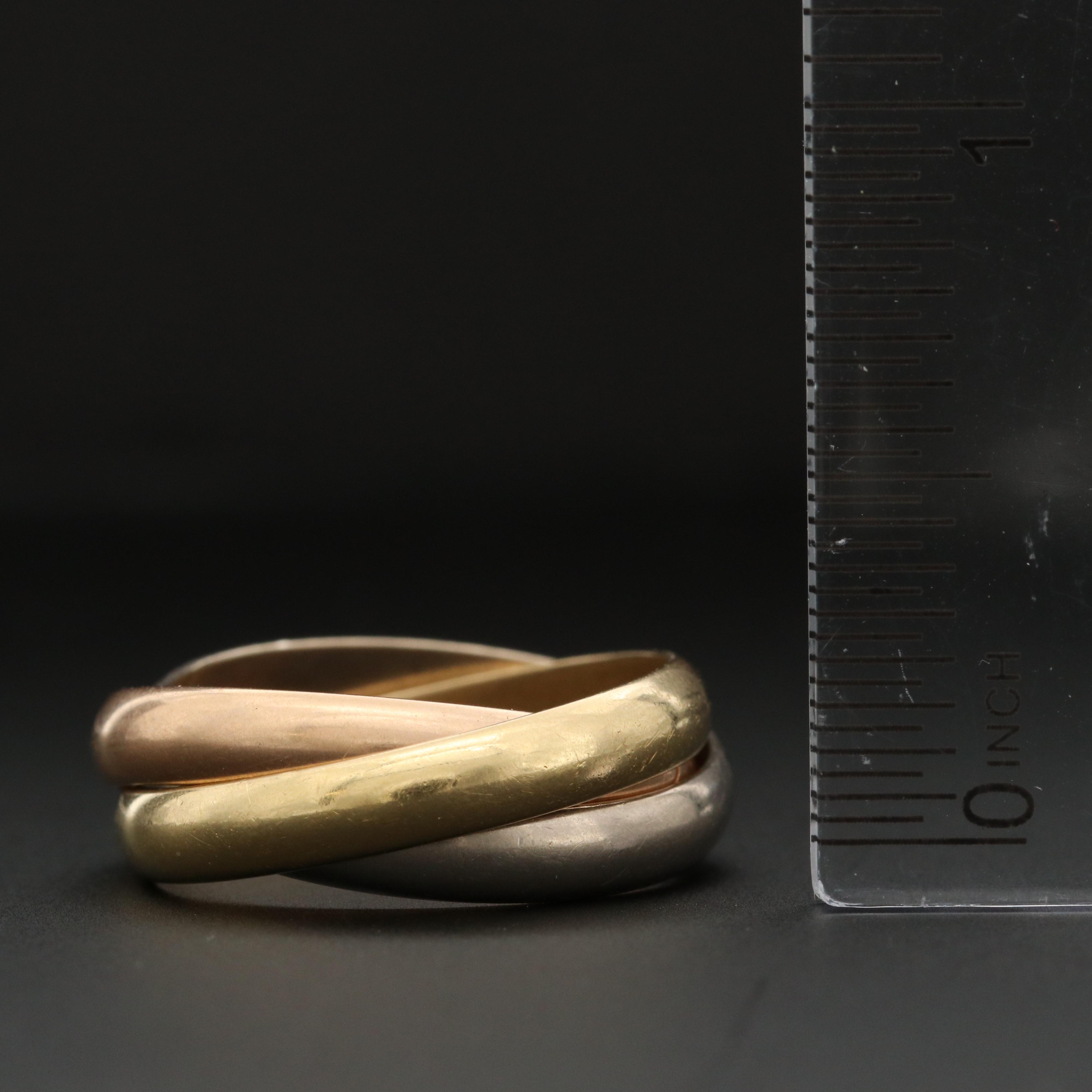 Trinity de Cartier 18K Tri-Color Gold Rolling Ring