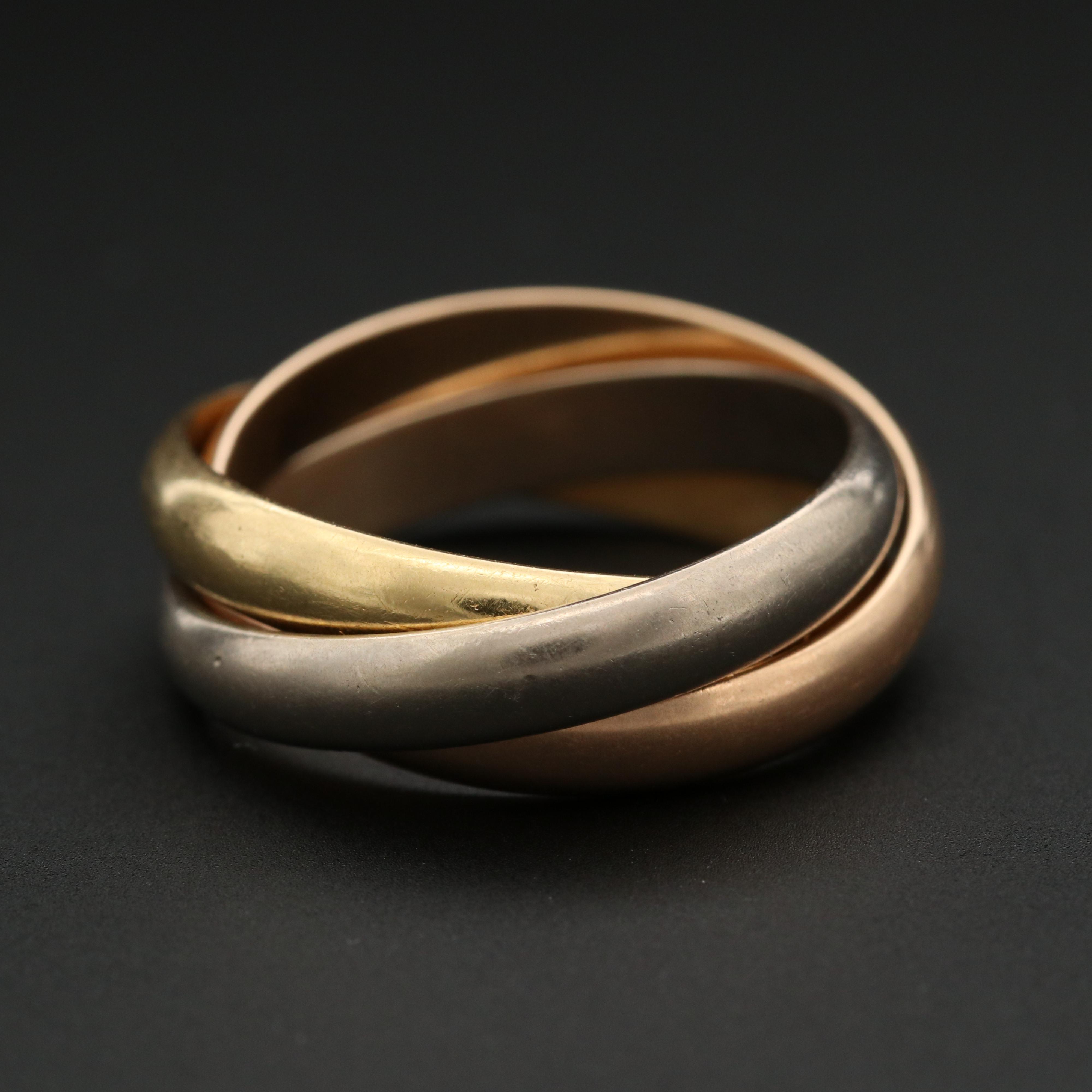 Trinity de Cartier 18K Tri-Color Gold Rolling Ring
