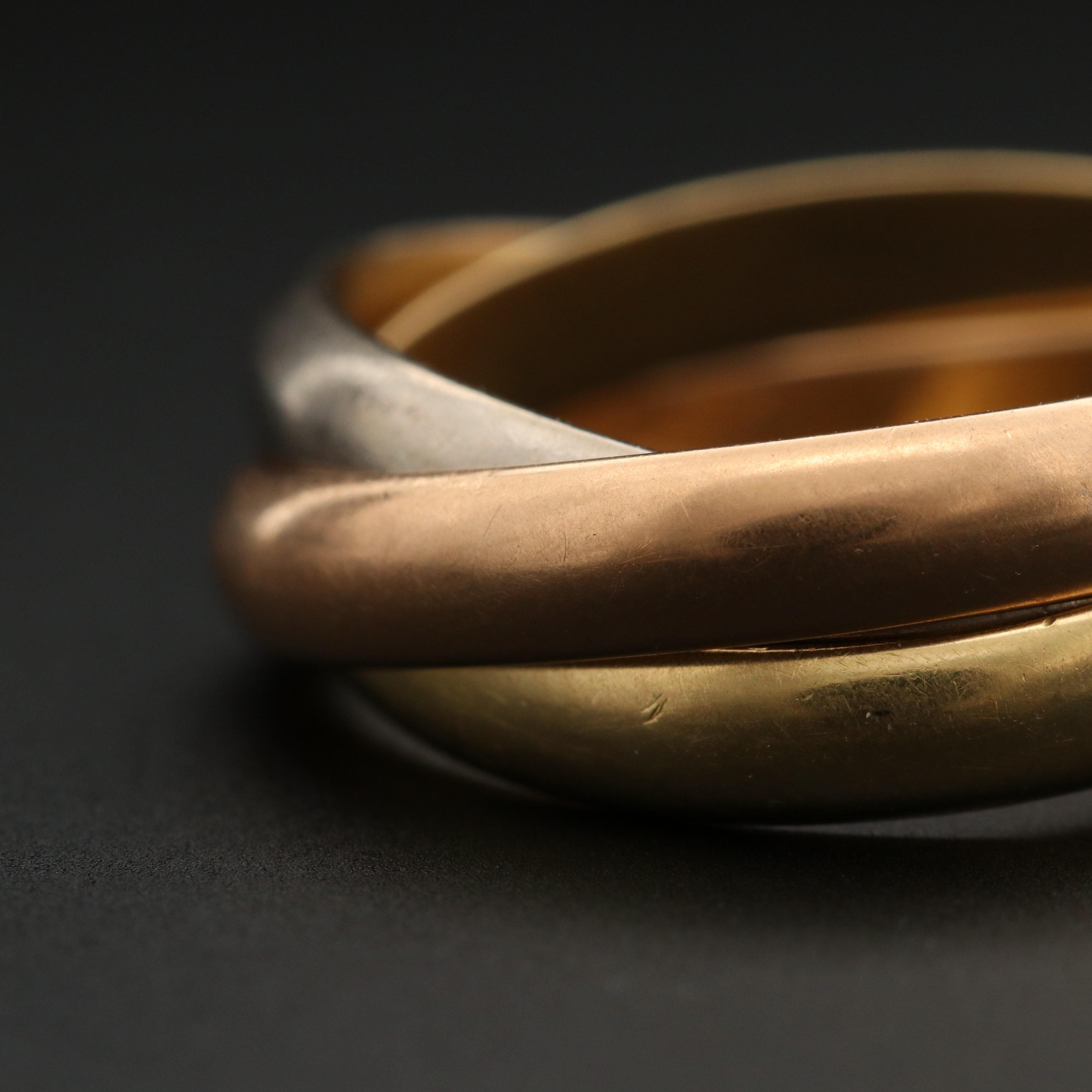 Trinity de Cartier 18K Tri-Color Gold Rolling Ring