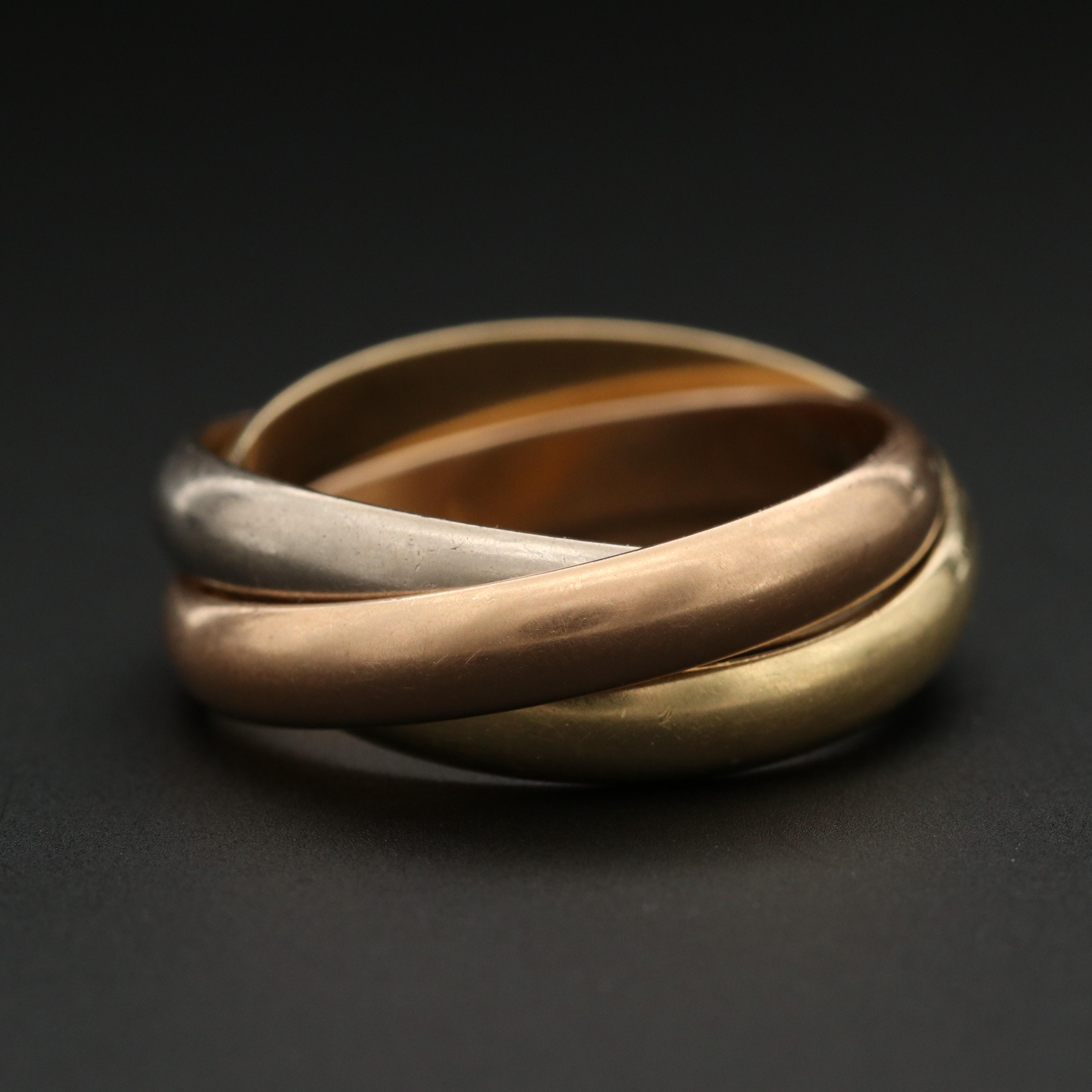 Trinity de Cartier 18K Tri-Color Gold Rolling Ring