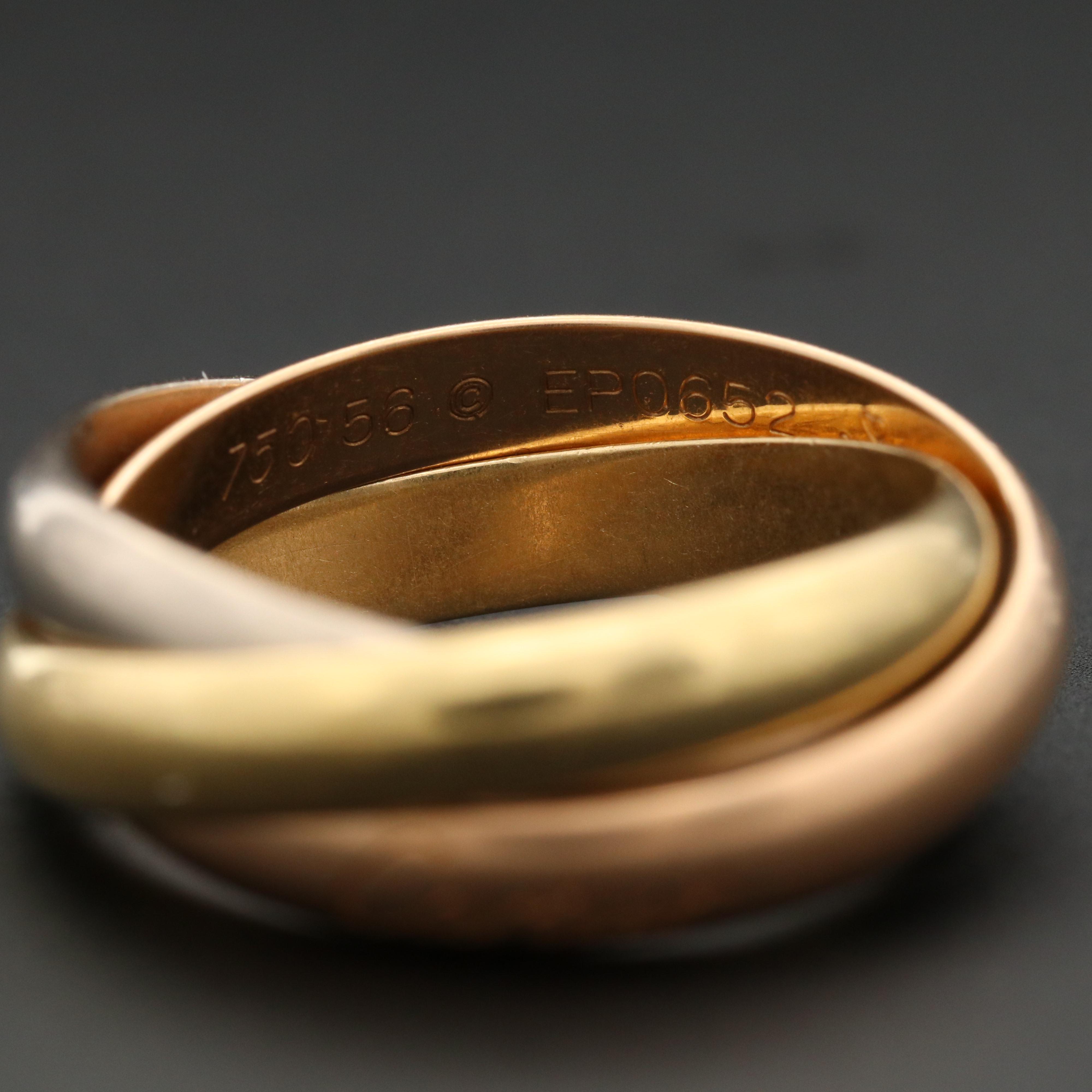 Trinity de Cartier 18K Tri-Color Gold Rolling Ring