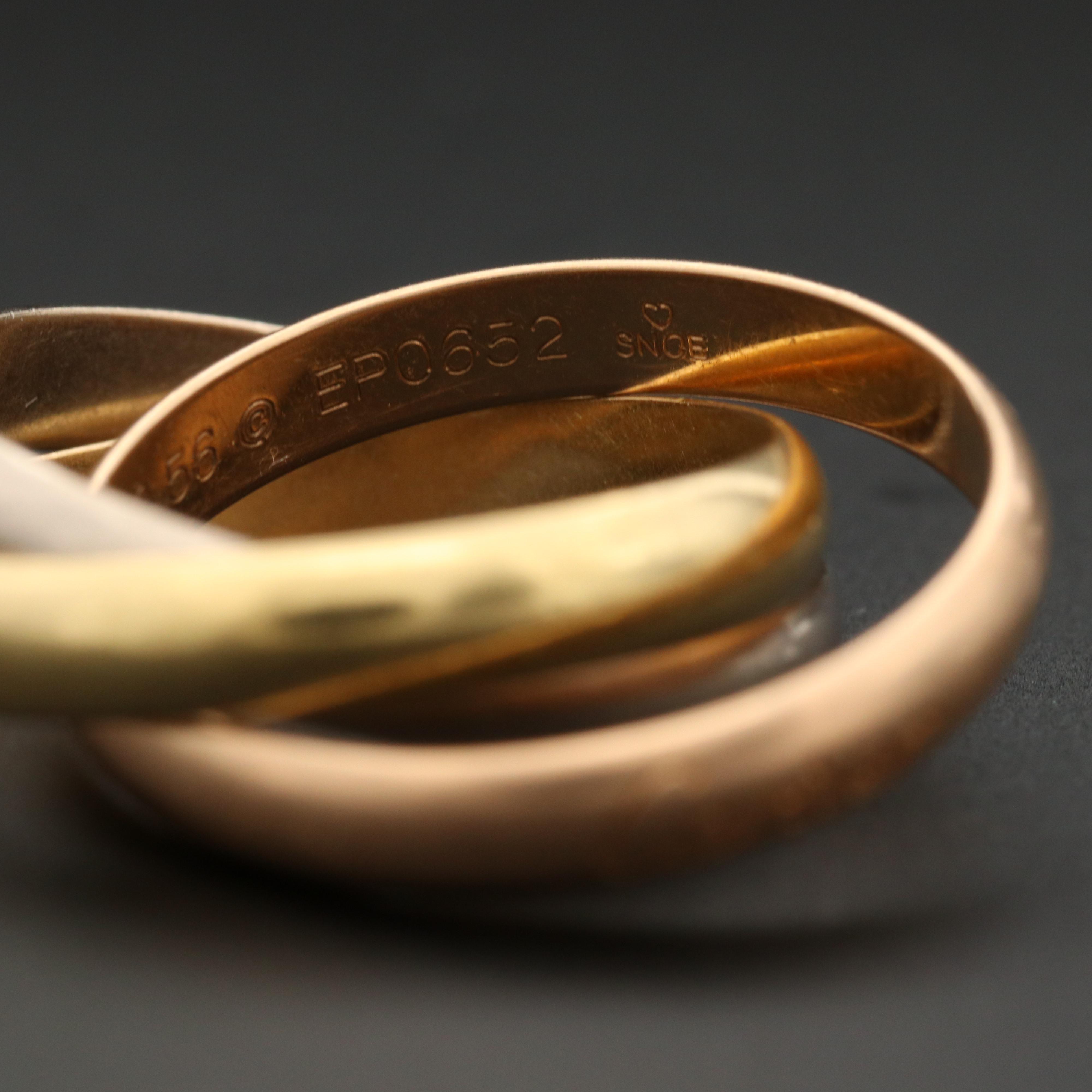 Trinity de Cartier 18K Tri-Color Gold Rolling Ring