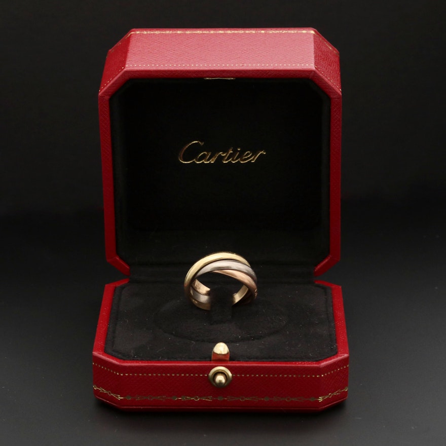Trinity de Cartier 18K Tri-Color Gold Rolling Ring