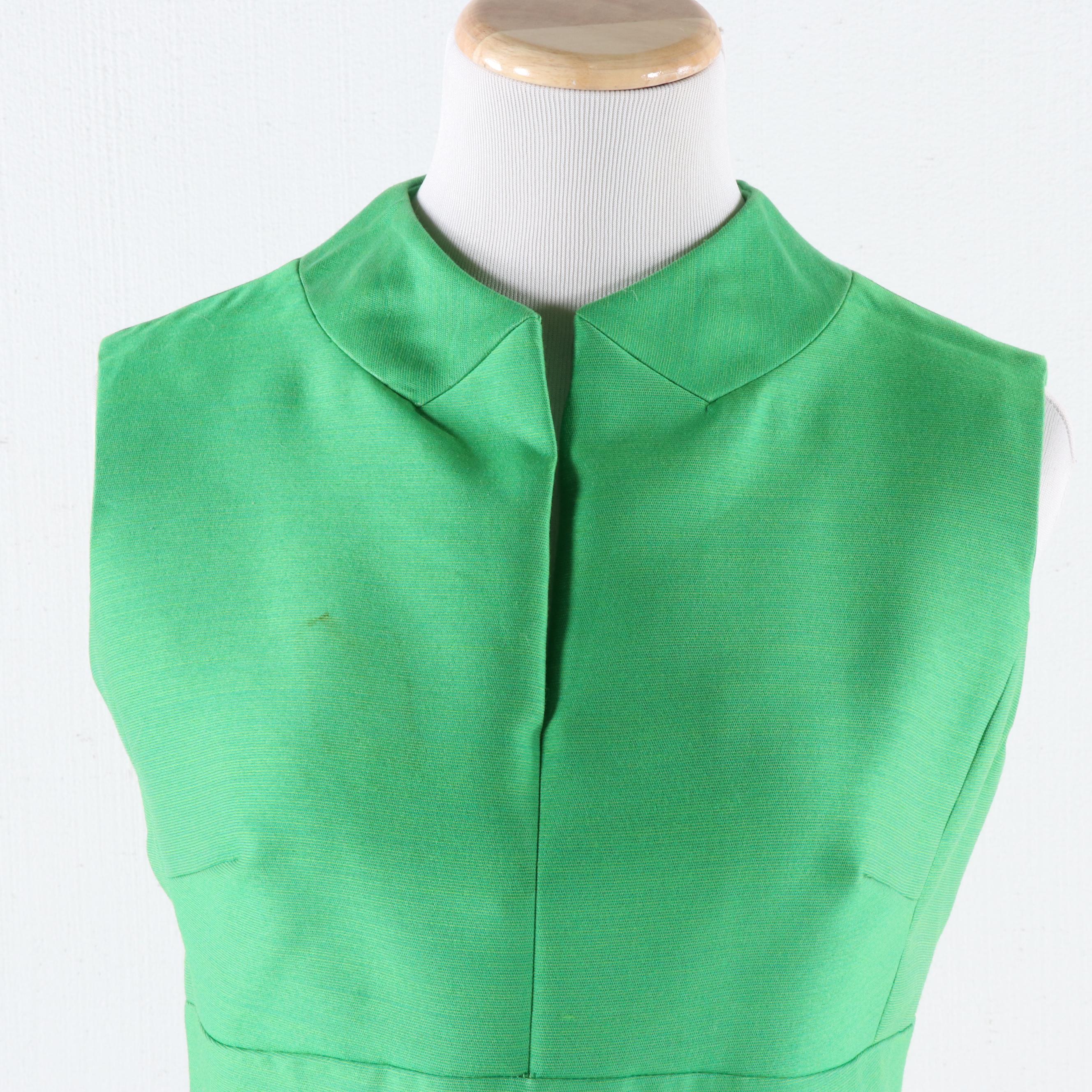 Shannon Rodgers for Jerry Silverman Kelly Green Sleeveless Day Dress, Vintage