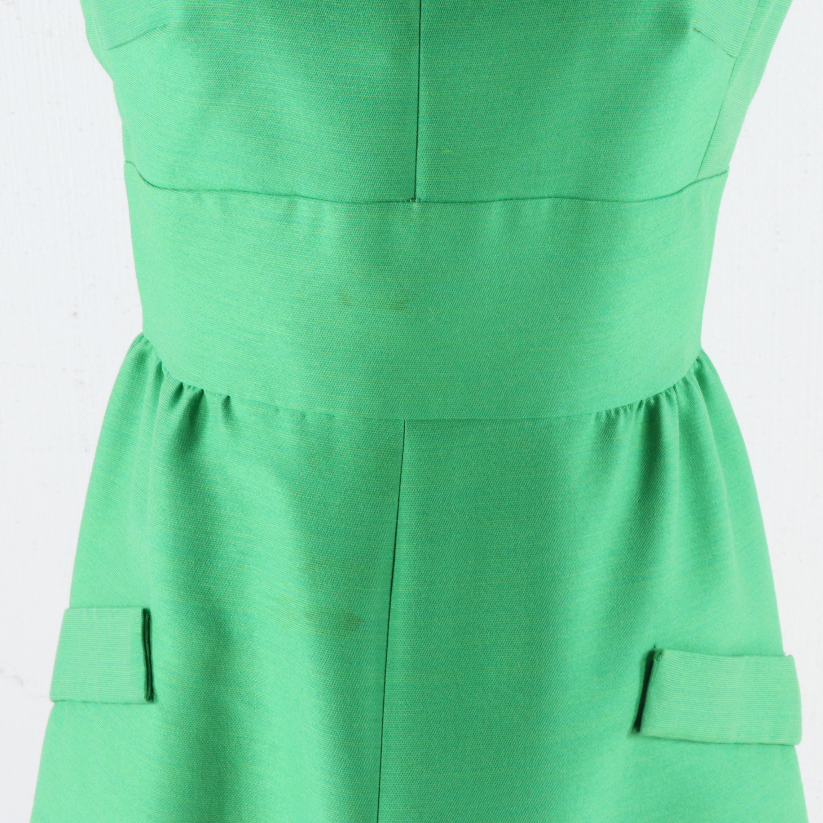 Shannon Rodgers for Jerry Silverman Kelly Green Sleeveless Day Dress, Vintage