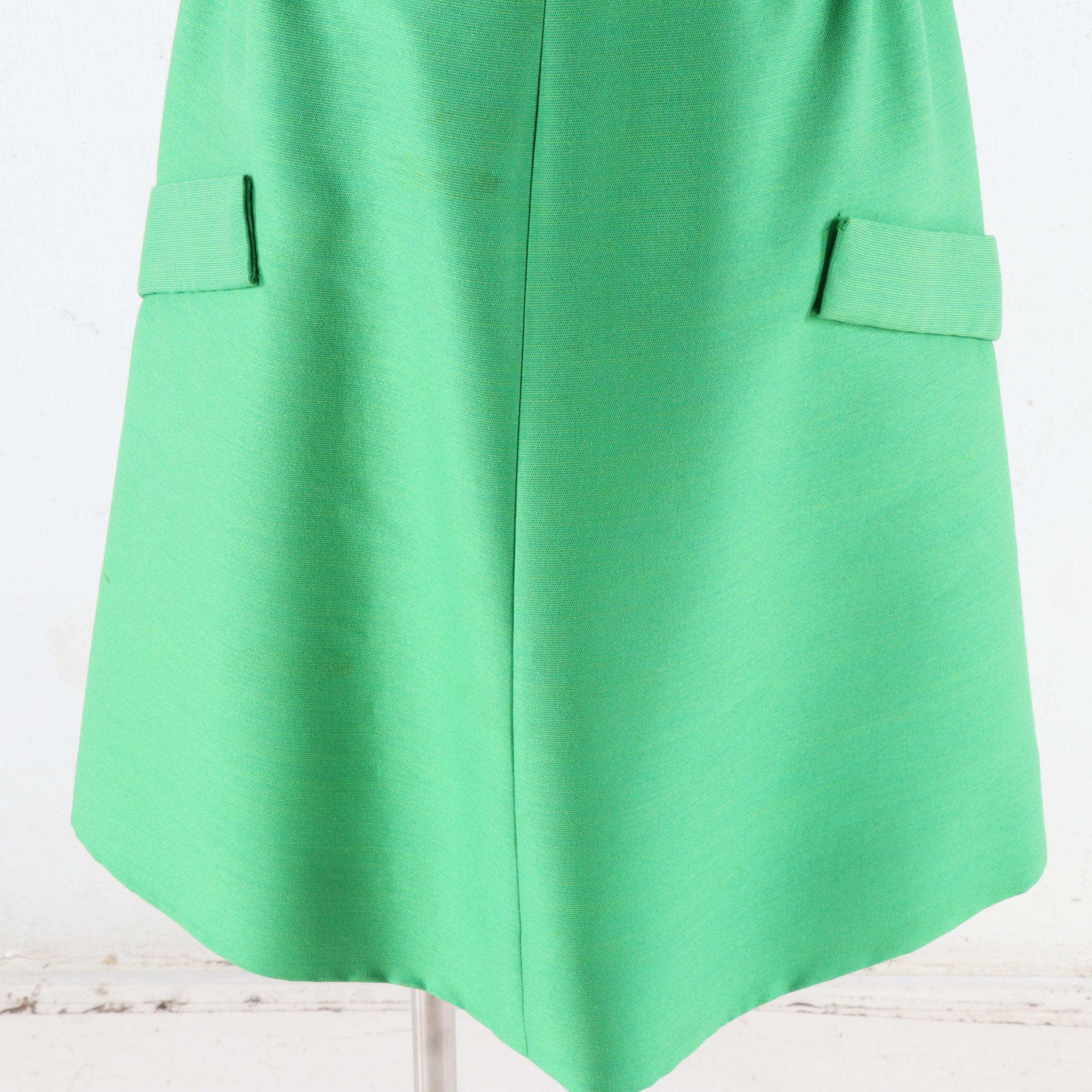 Shannon Rodgers for Jerry Silverman Kelly Green Sleeveless Day Dress, Vintage