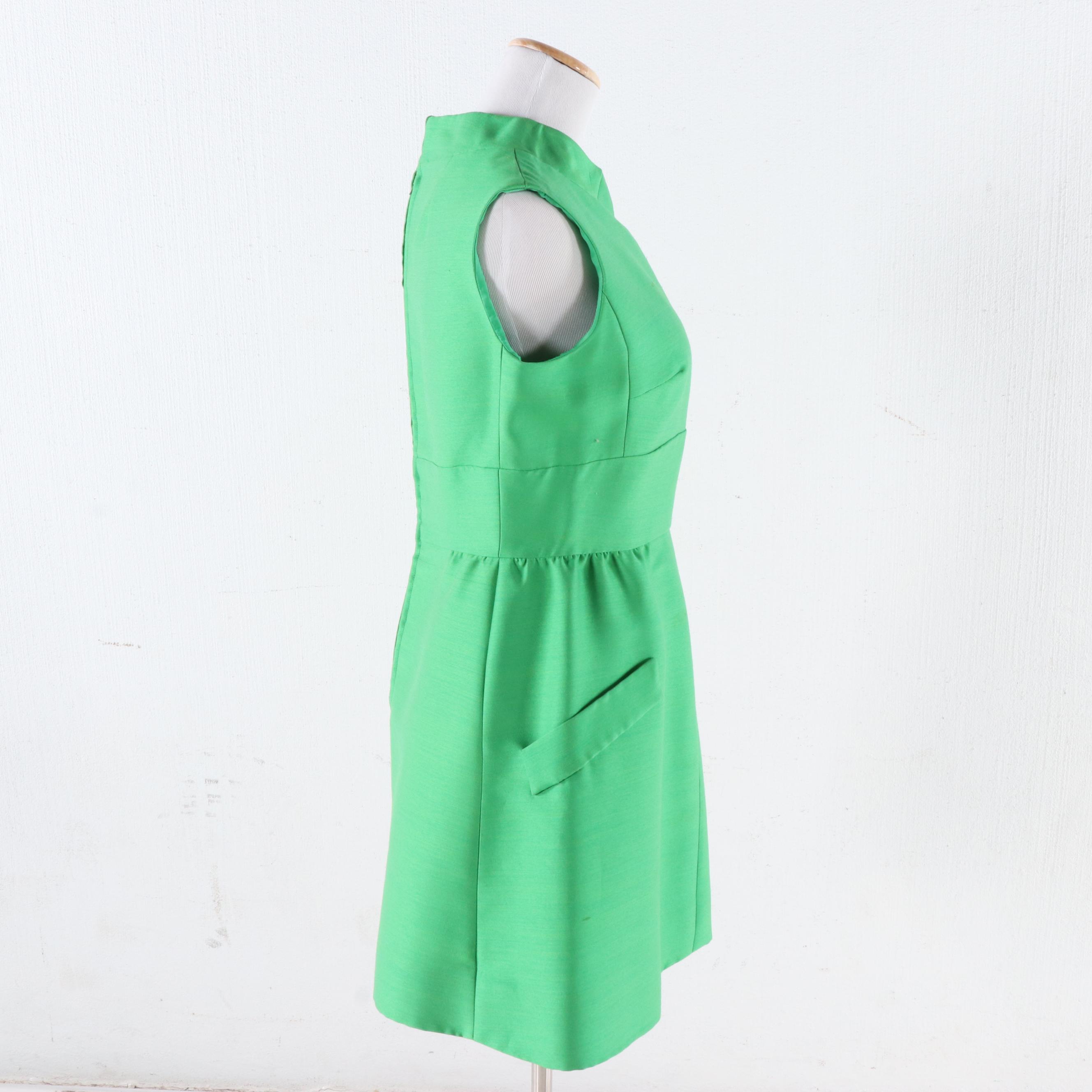 Shannon Rodgers for Jerry Silverman Kelly Green Sleeveless Day Dress, Vintage