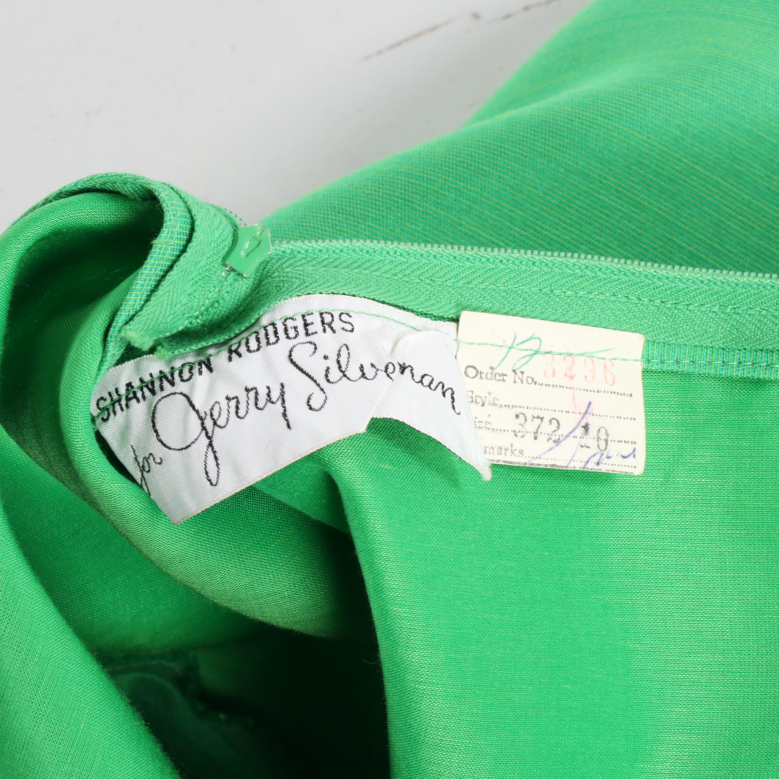 Shannon Rodgers for Jerry Silverman Kelly Green Sleeveless Day Dress, Vintage