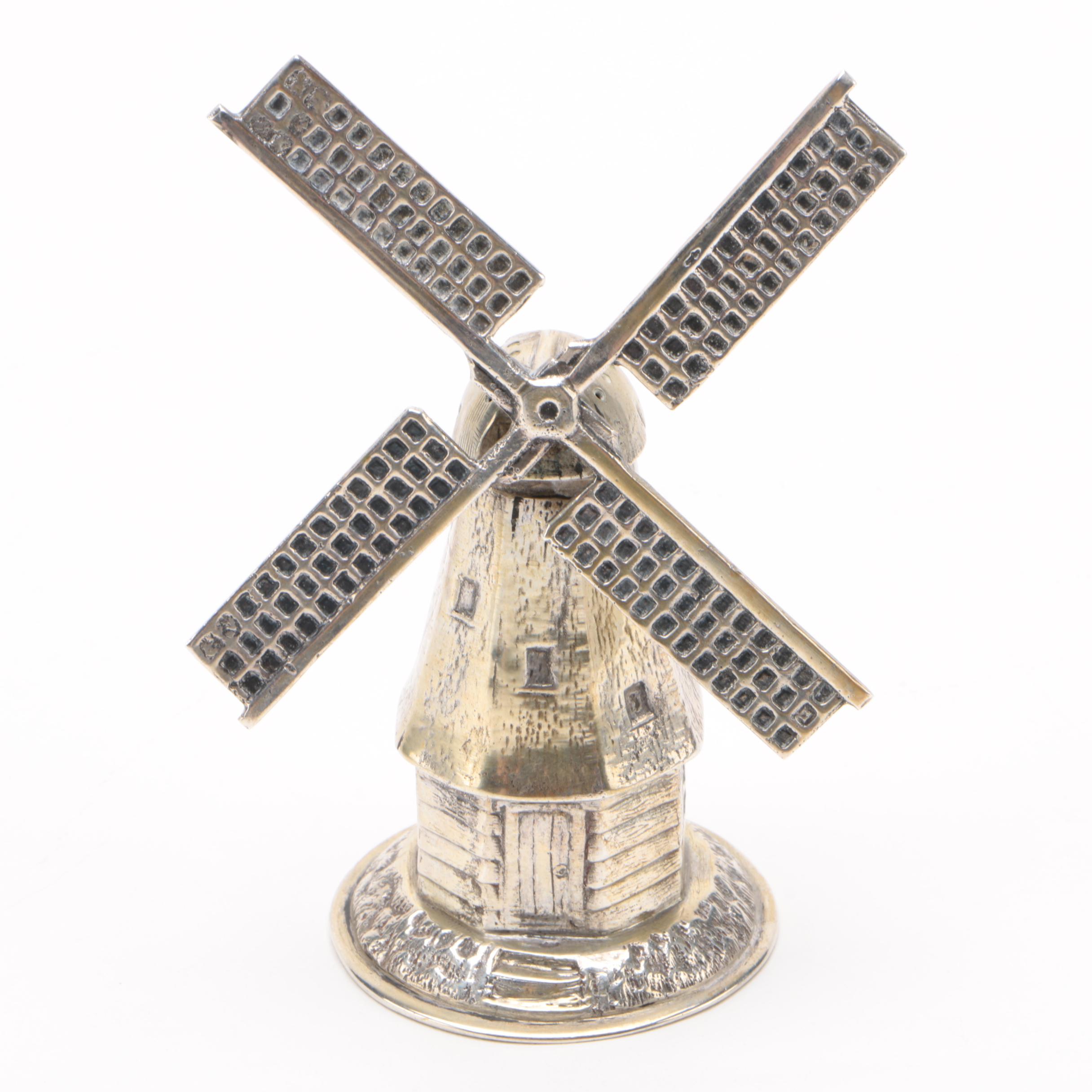 Dutch 800 Silver Windmill Figurine, 1906-1953