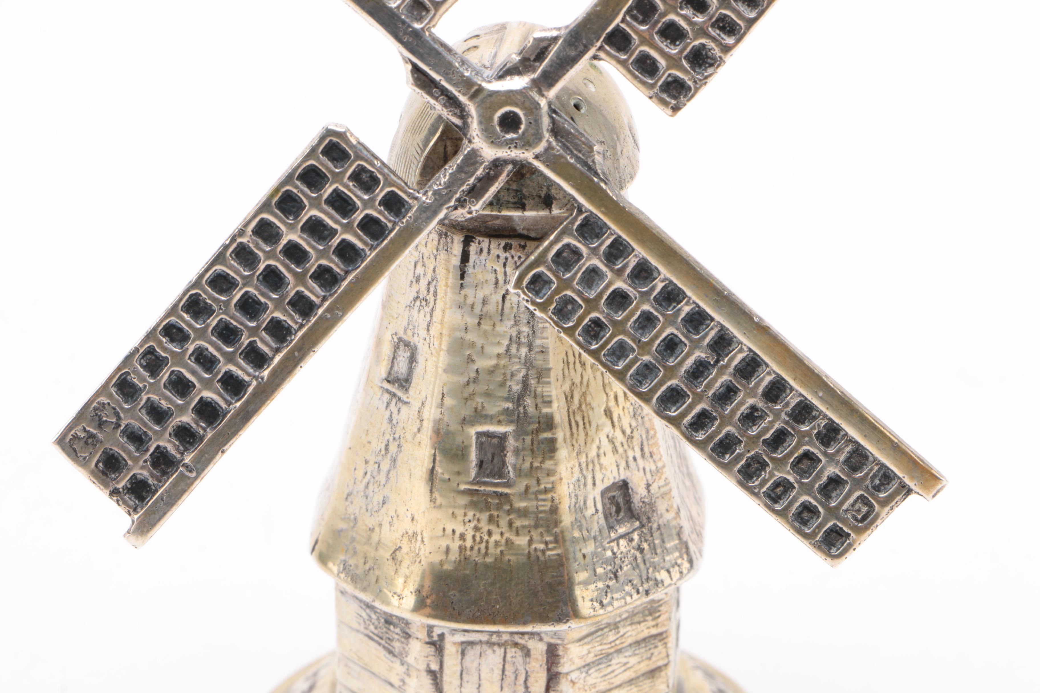 Dutch 800 Silver Windmill Figurine, 1906-1953