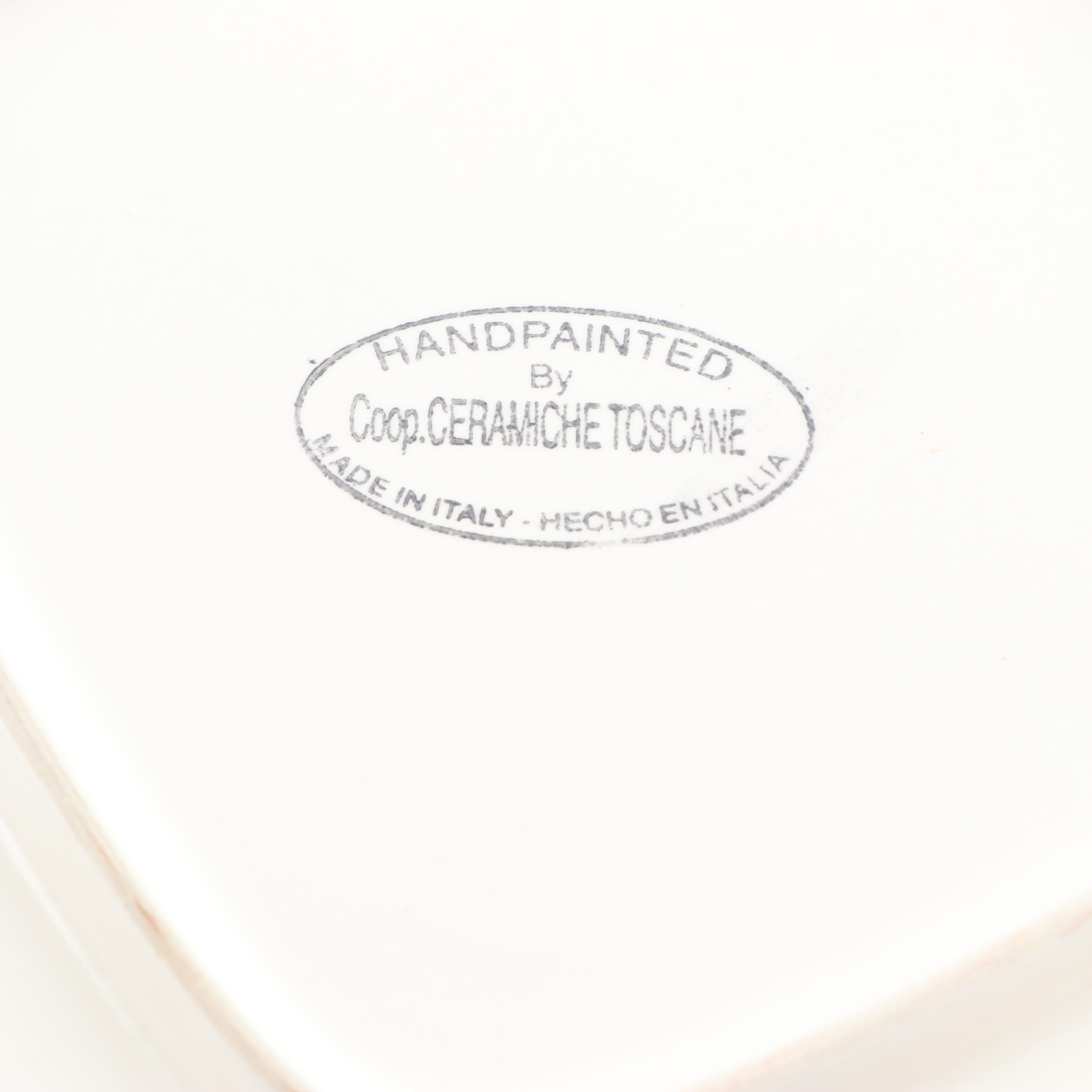 Ceramiche Toscane and Other Hand-Painted Italian Earthenware Serveware