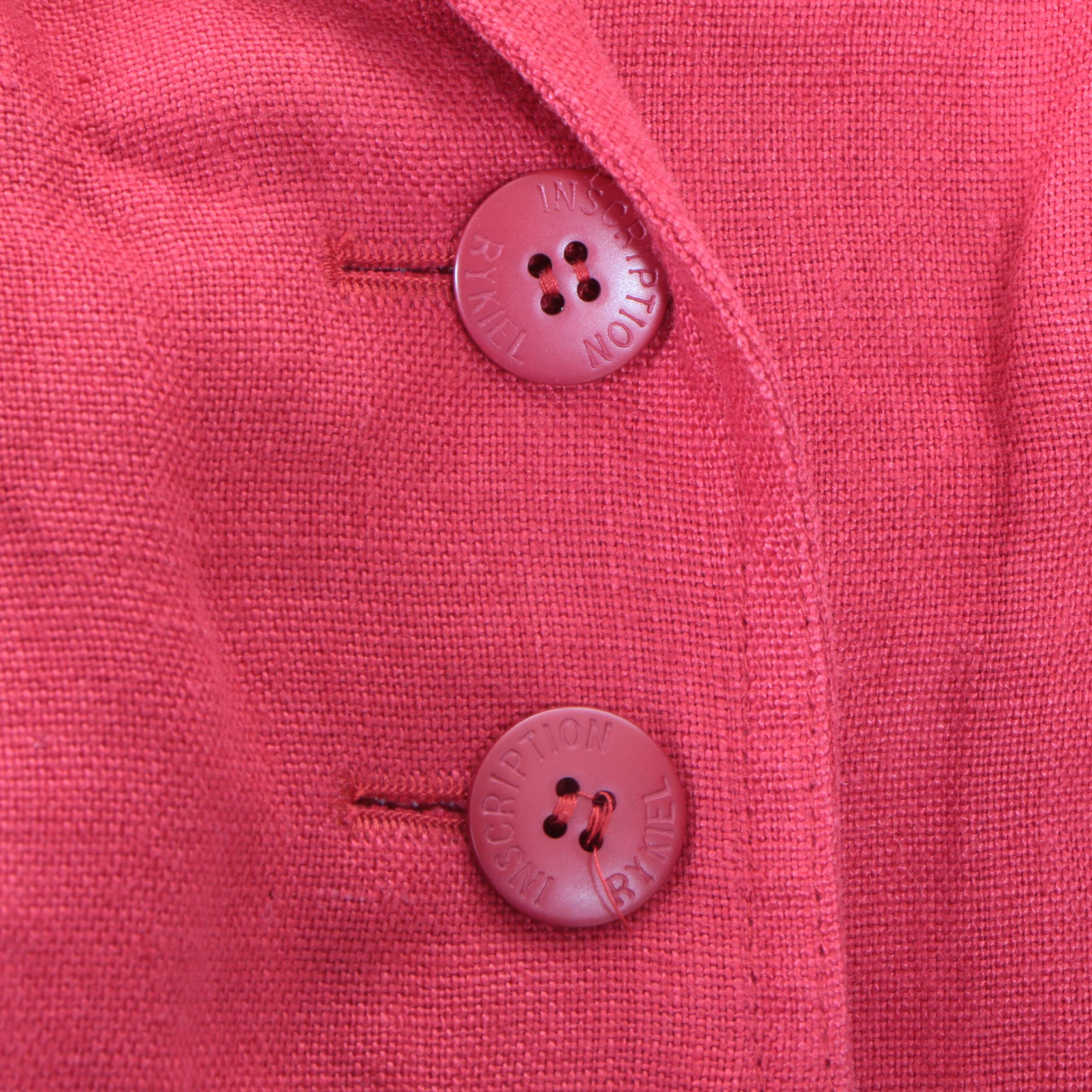 Sonia Rykiel Inscription Red Linen Pantsuit and Other Clothing Seperates