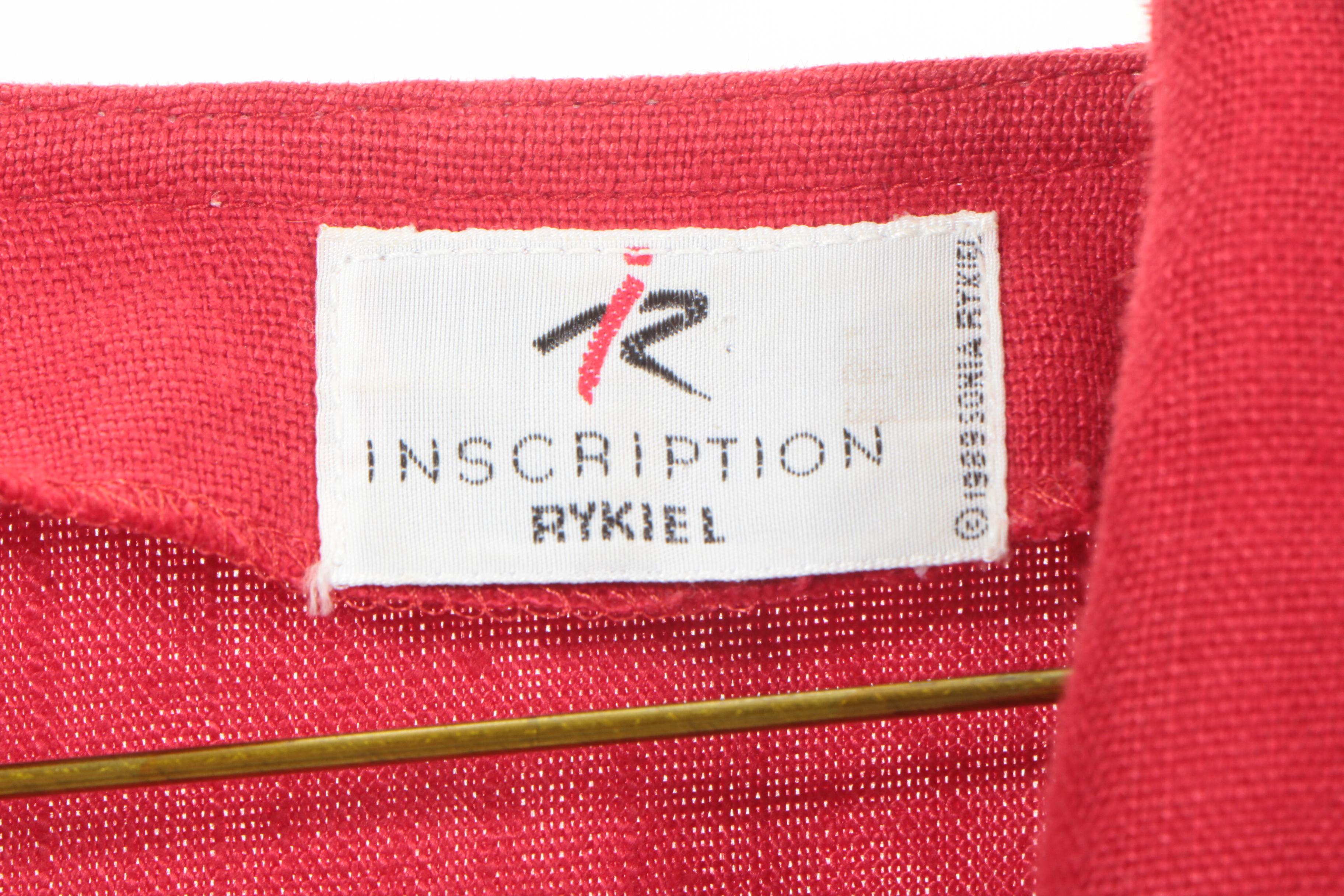 Sonia Rykiel Inscription Red Linen Pantsuit and Other Clothing Seperates